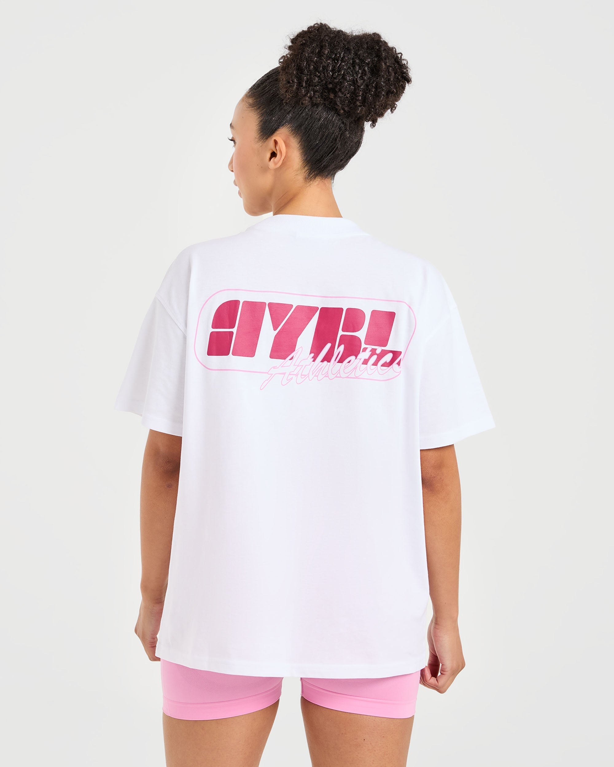 Athletics Retro Oversized T Shirt - Wit