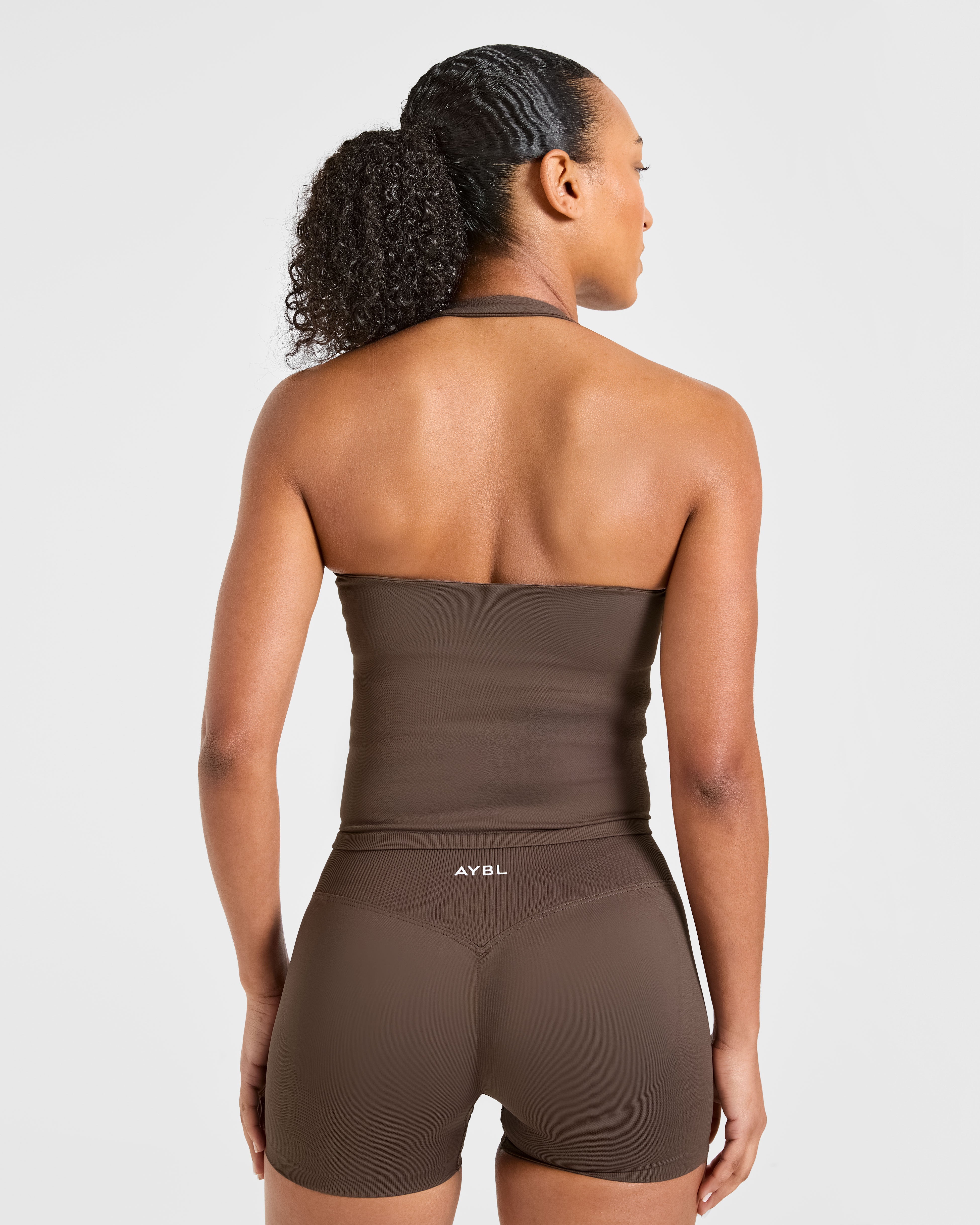 Enhance Seamless Halterneck Top - Bruin