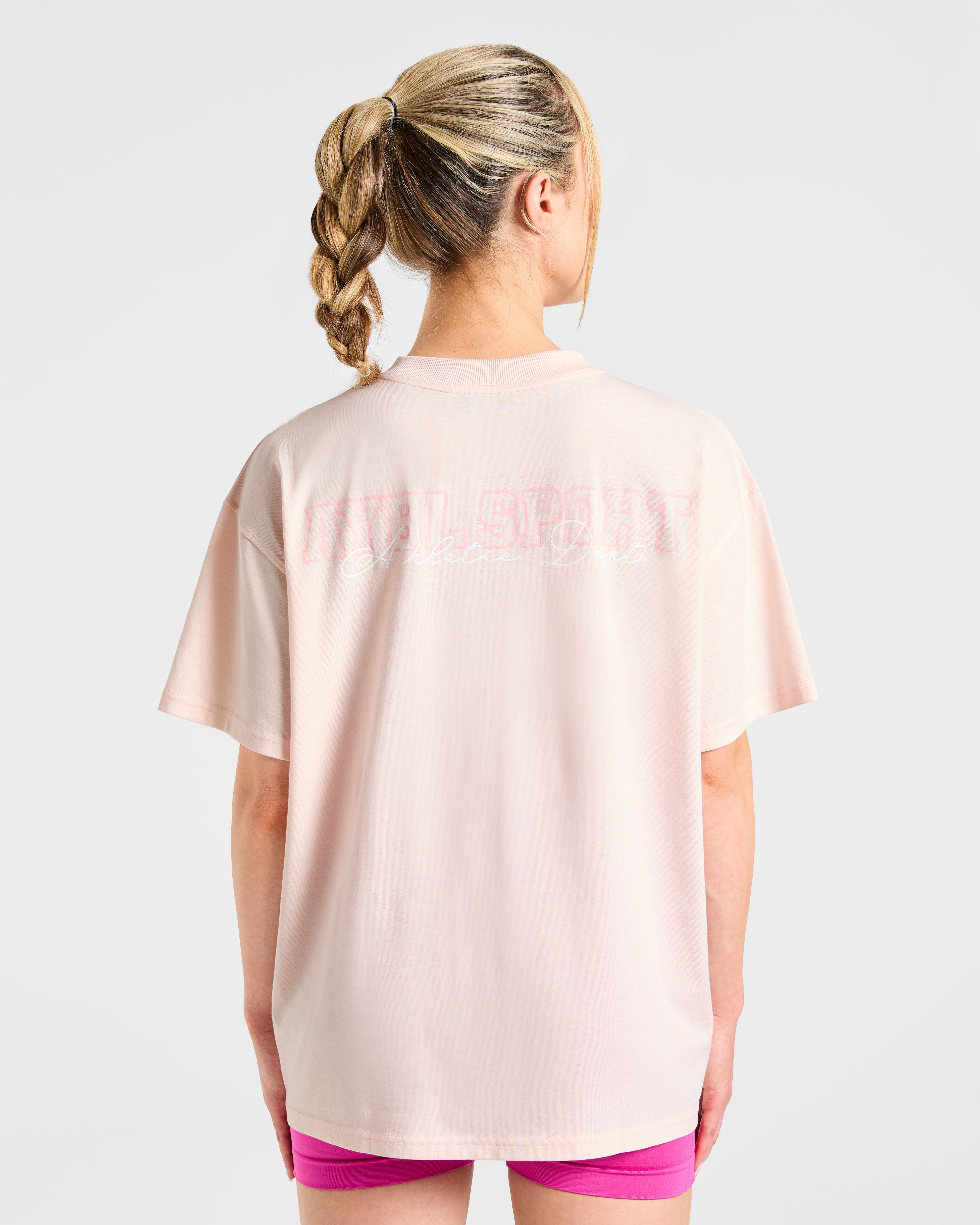 Varsity Dept. Oversized T Shirt - Roze