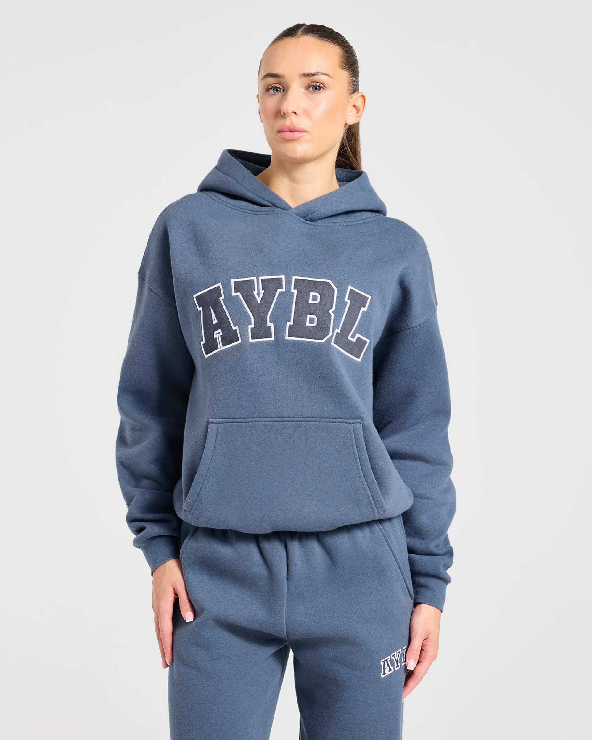 Varsity 2.0 Oversized Hoodie - Denim Blauw