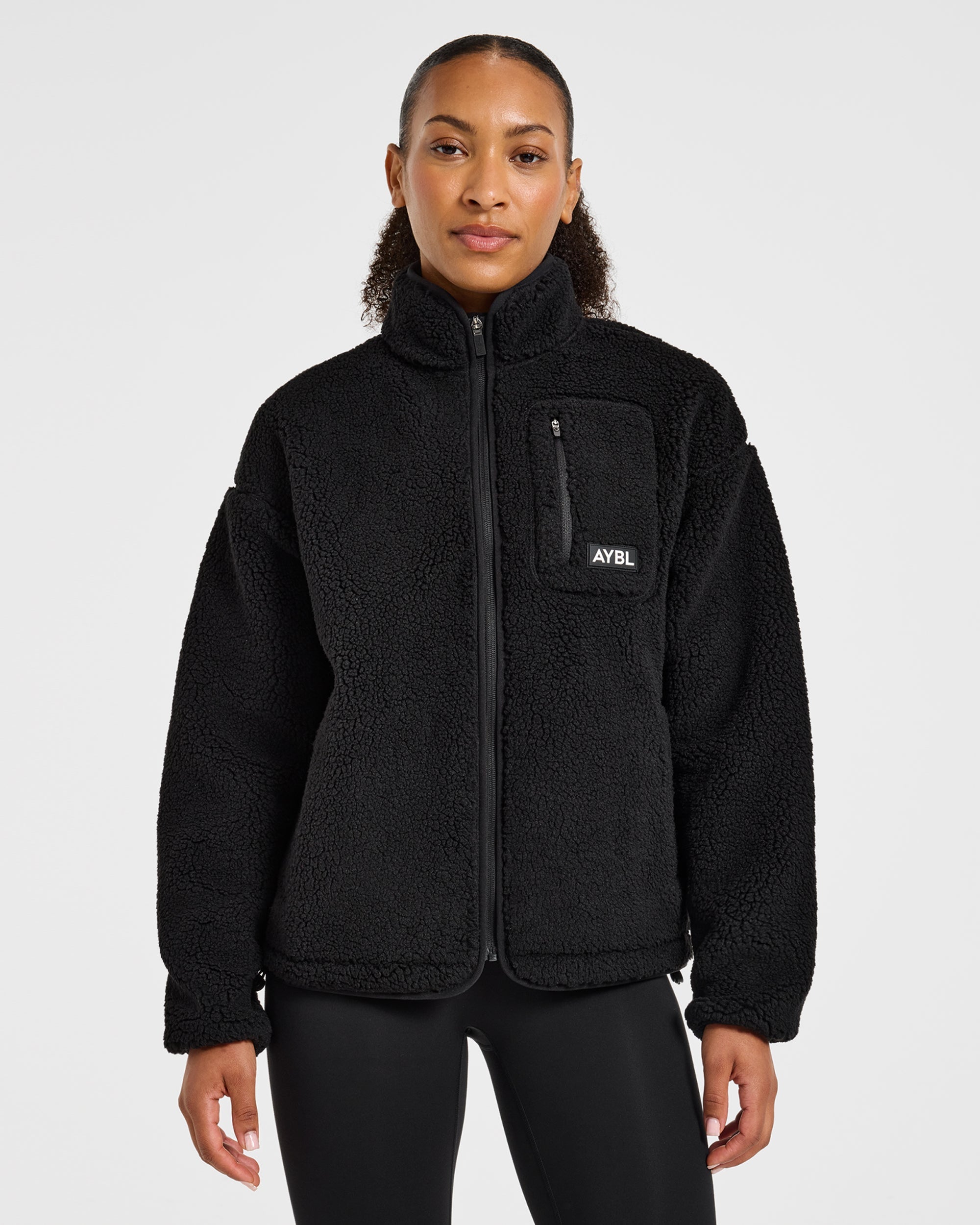 Signature Zip Up Fleece Jacket - Zwart