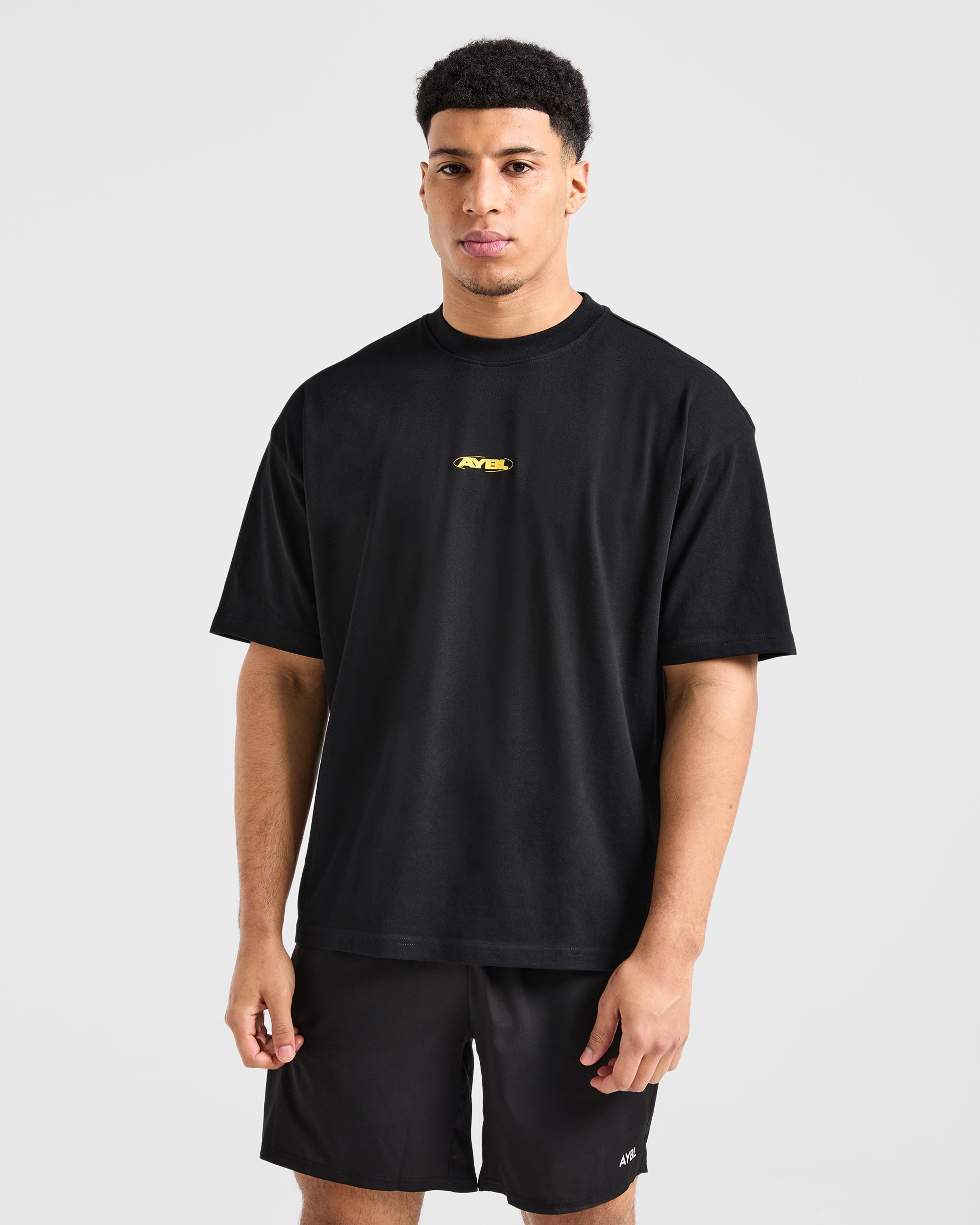 Orbit Oversized T Shirt - Zwart/Geel