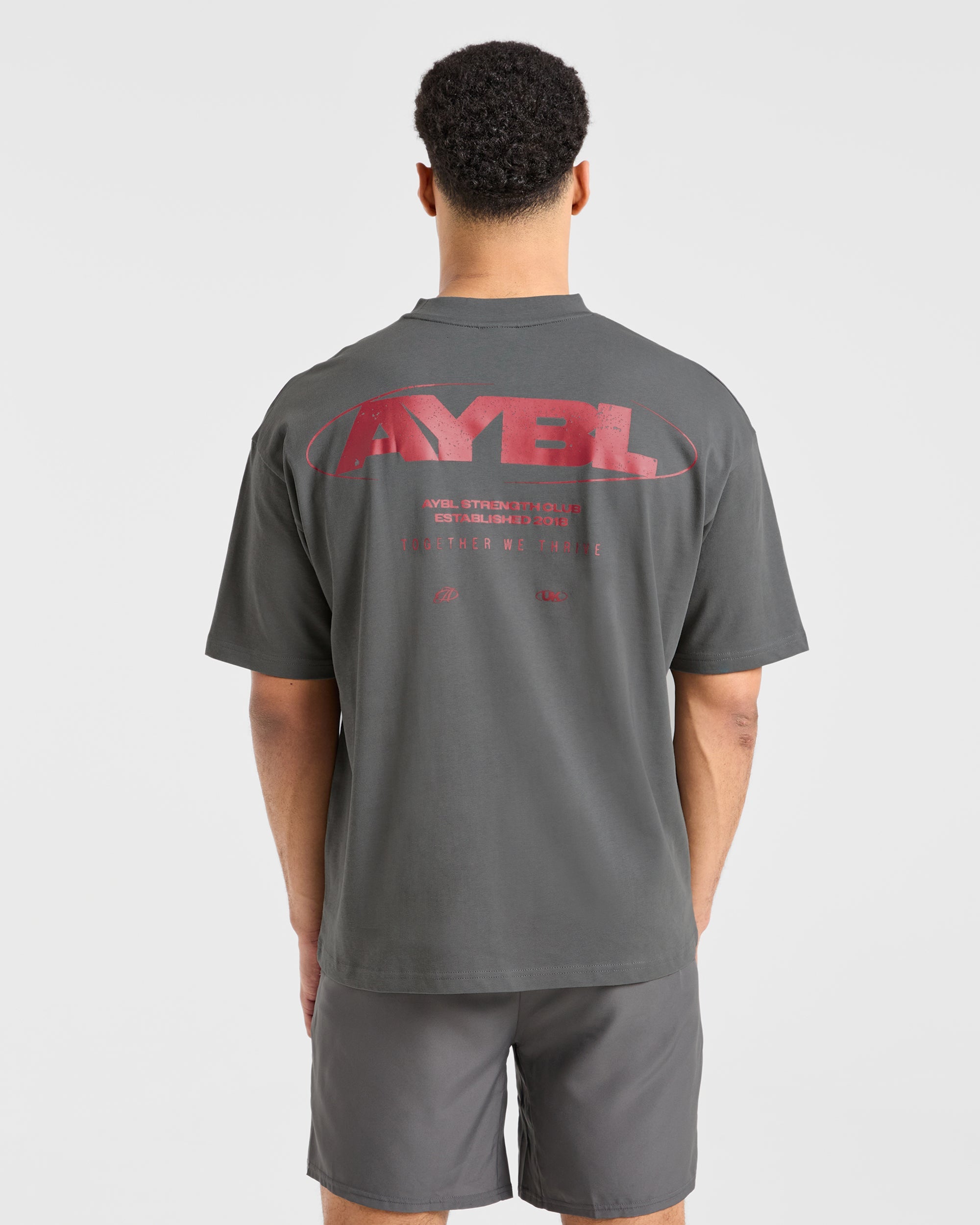 Orbit Oversized T Shirt - Charcoal/Rood