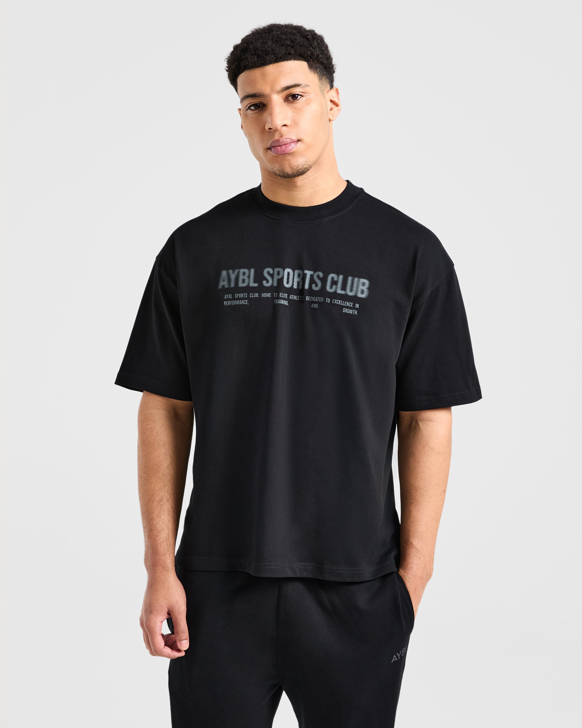 Sports Club Dot Oversized T Shirt - Zwart