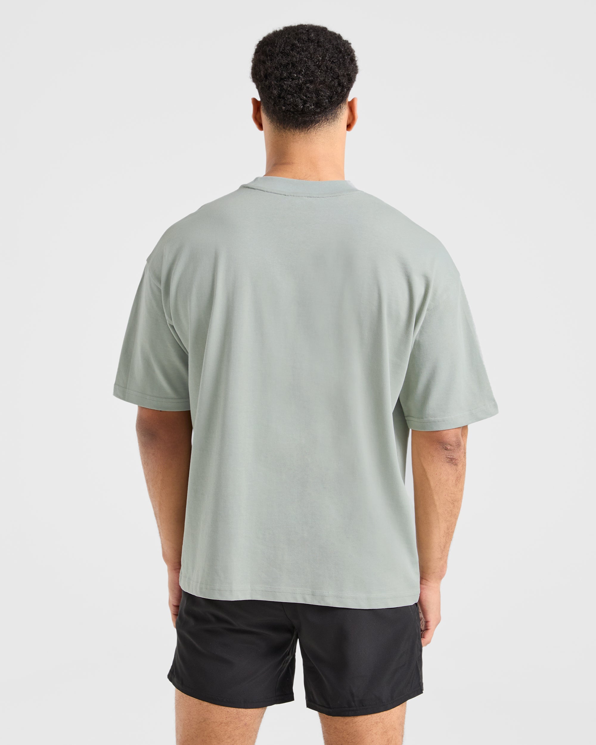 Sports Club Dot Oversized T Shirt - Groen Mist