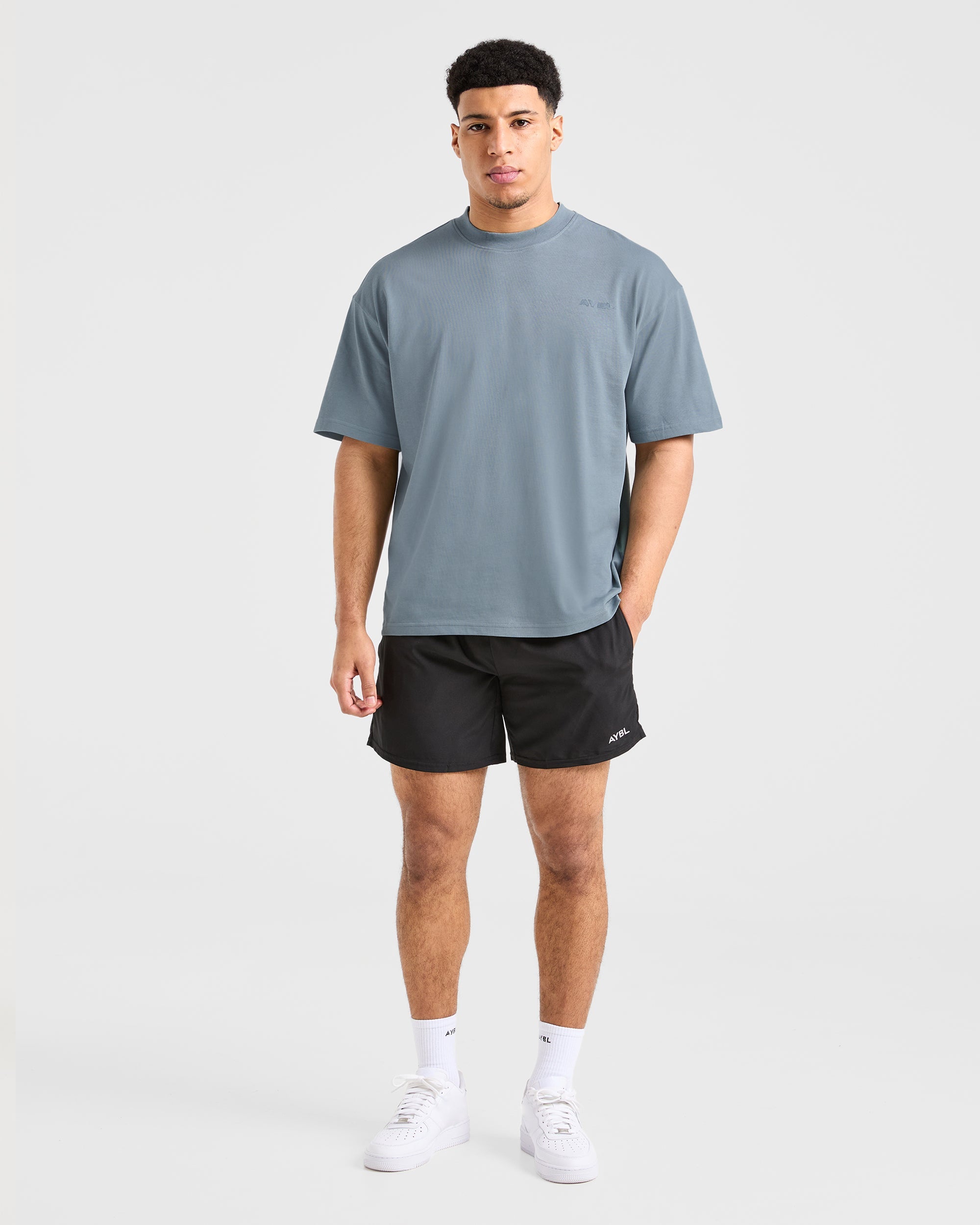 Blur Oversized T Shirt - Steel Blauw