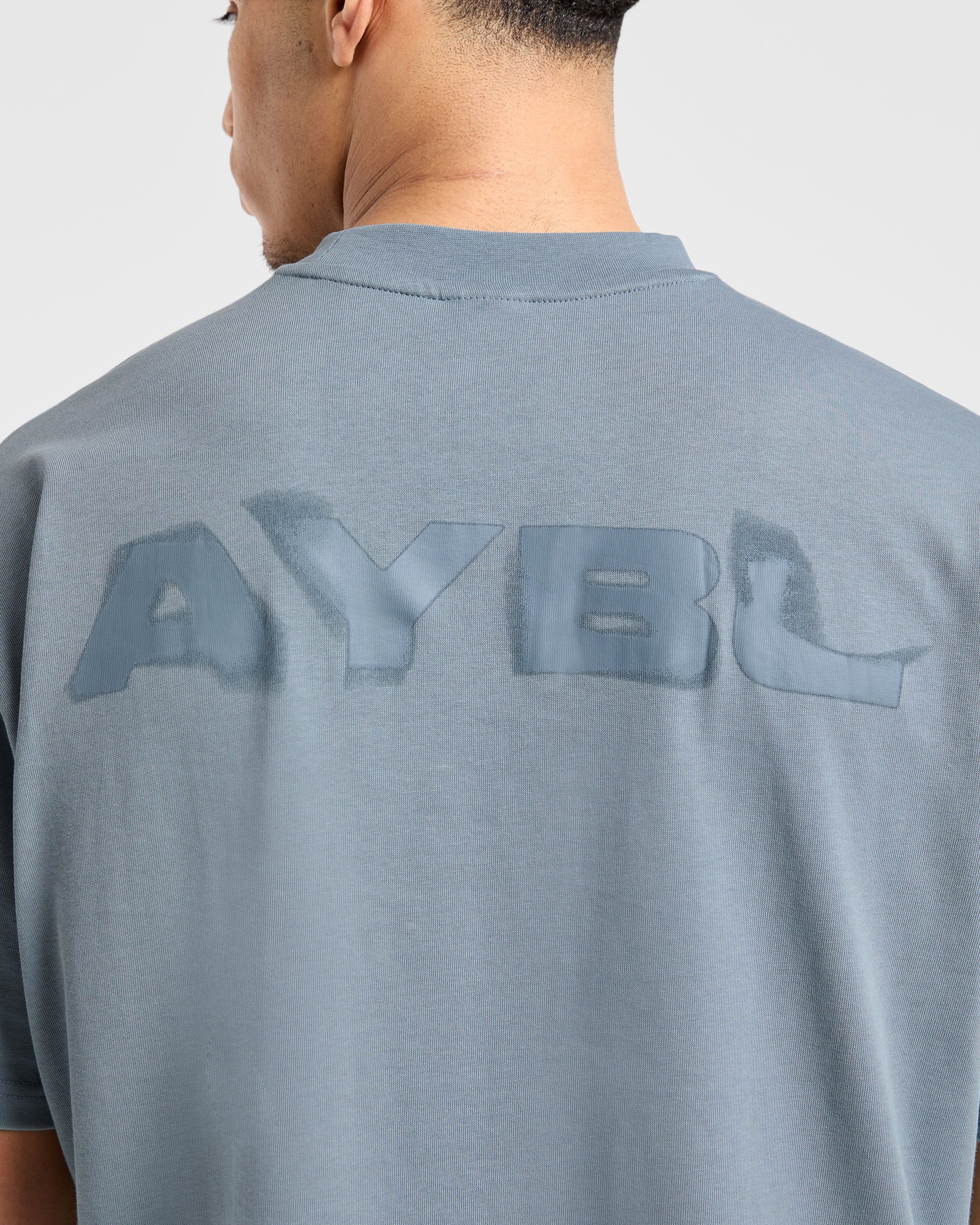 Blur Oversized T Shirt - Steel Blauw