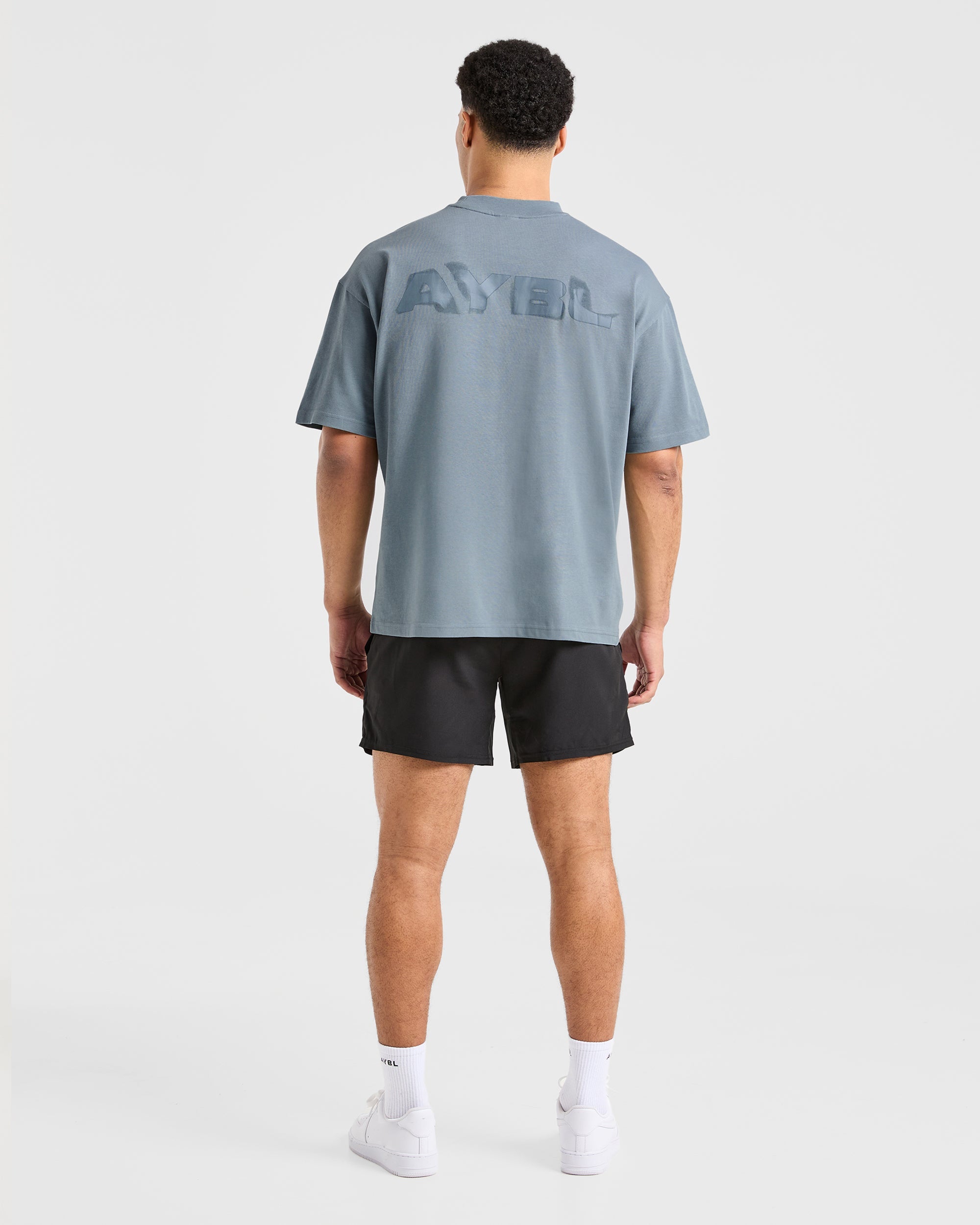 Blur Oversized T Shirt - Steel Blauw