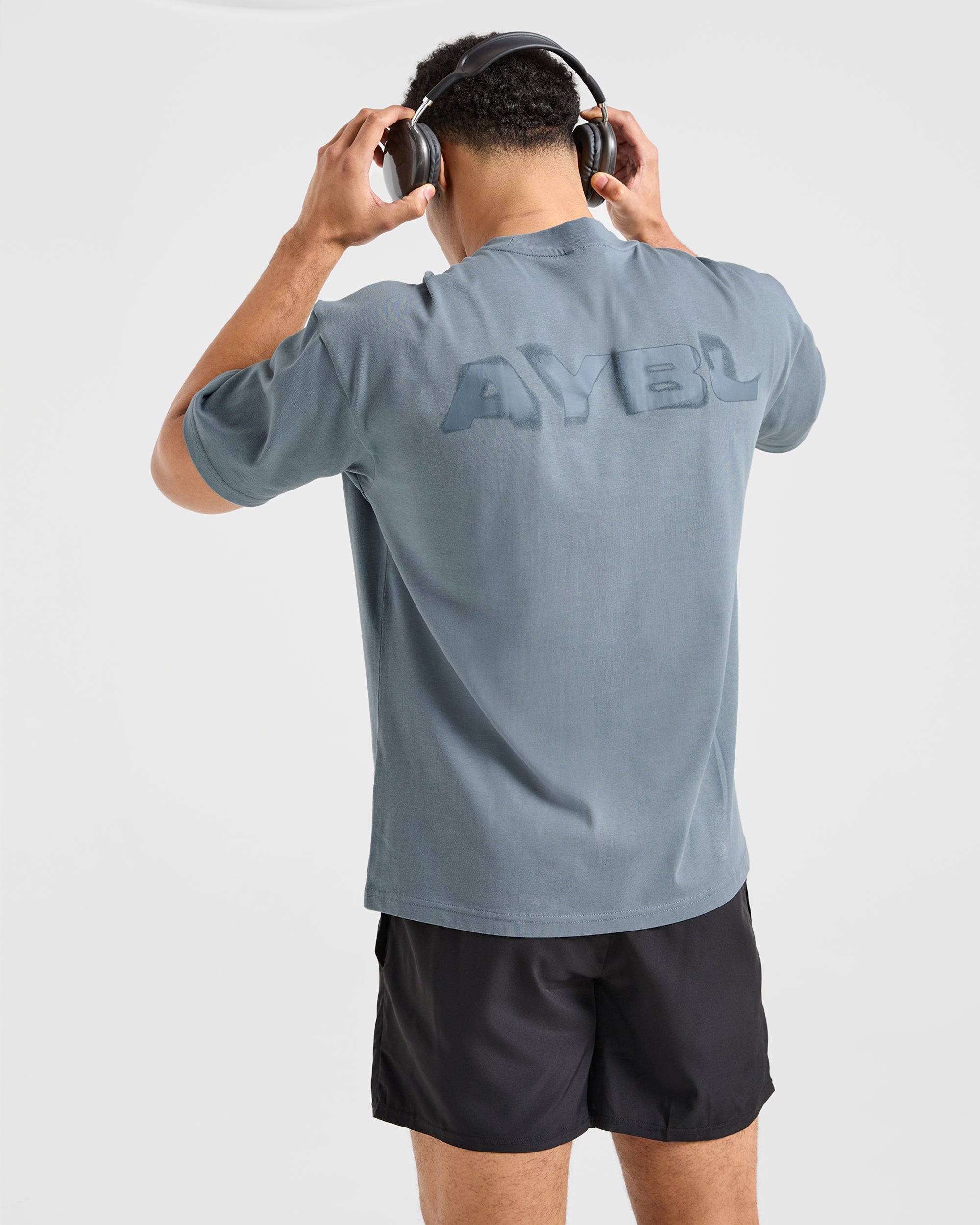 Blur Oversized T Shirt - Steel Blauw
