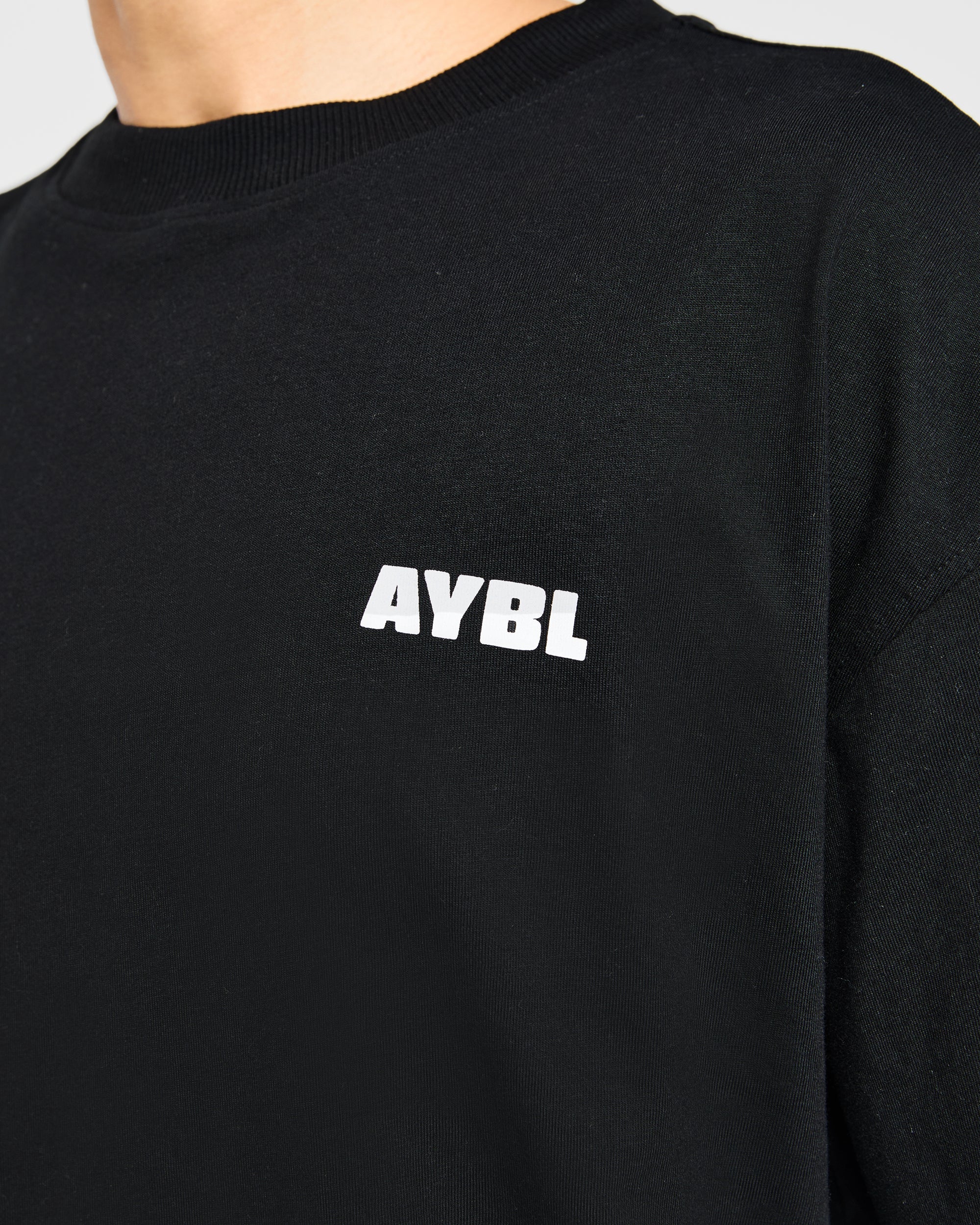 Focused Wavy Oversized T Shirt - Zwart