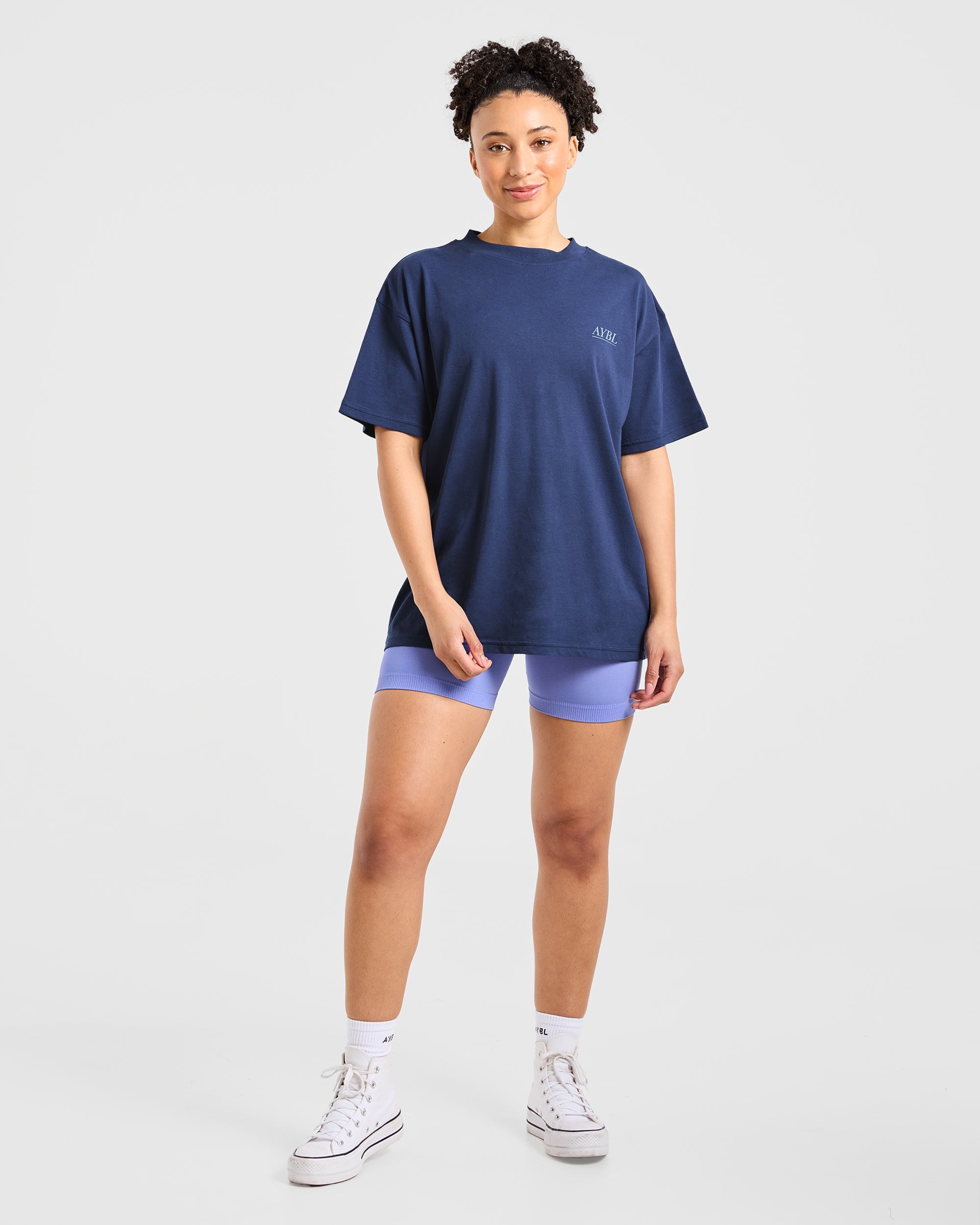Power Lifting Illustration T Shirt - Blauw