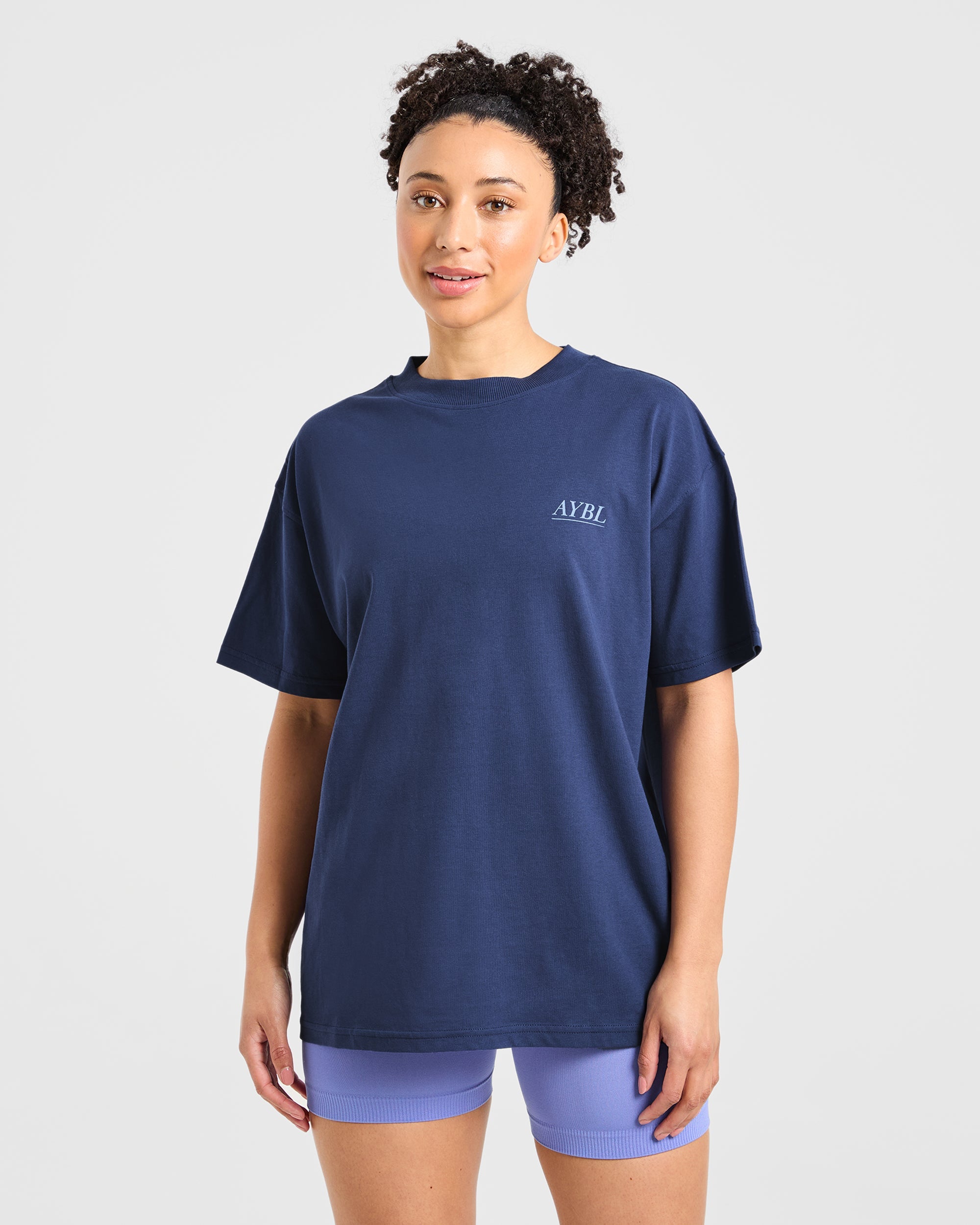 Power Lifting Illustration T Shirt - Blauw