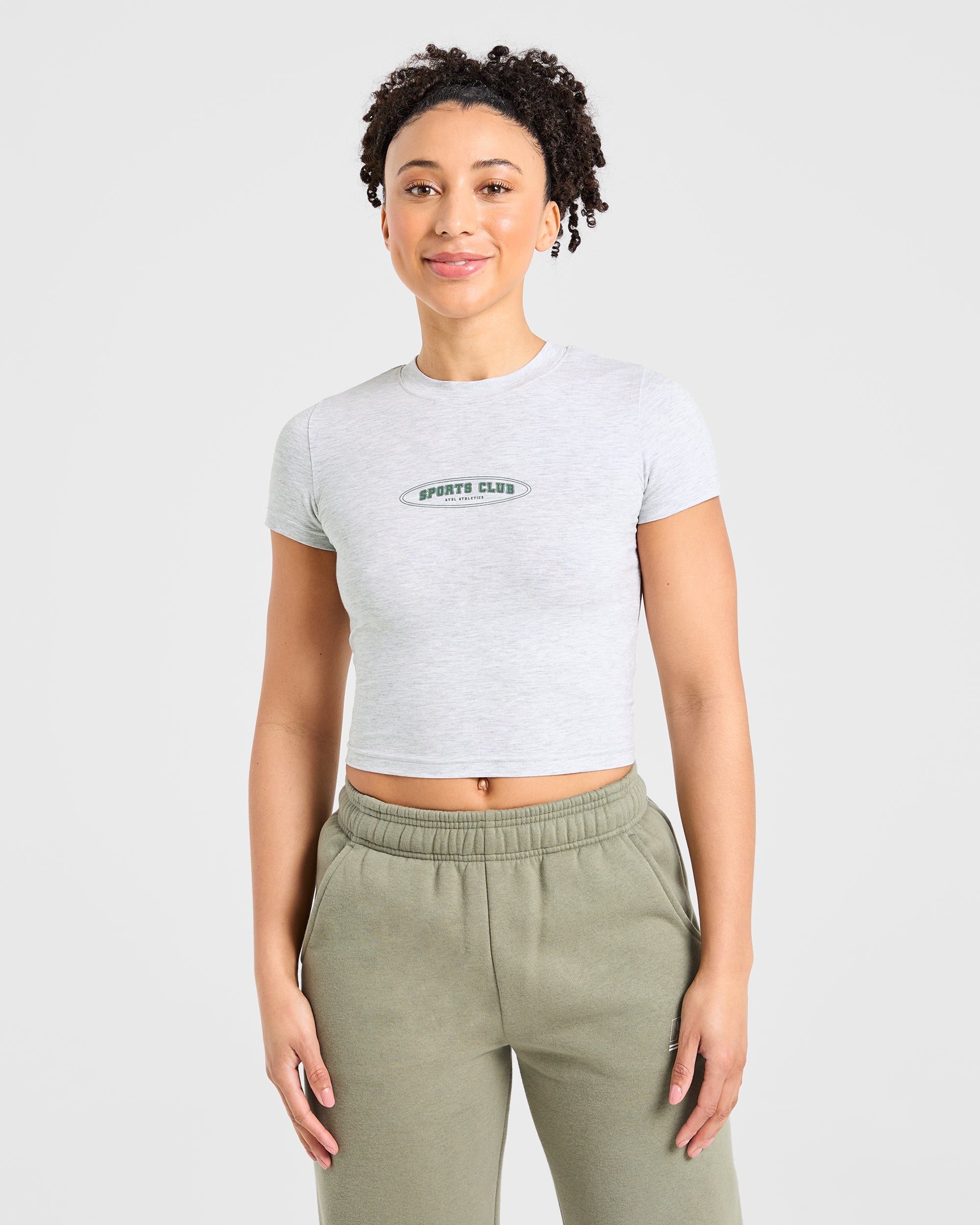 Image 1 from Sports Club Baby Tee - Heather Grey/Green