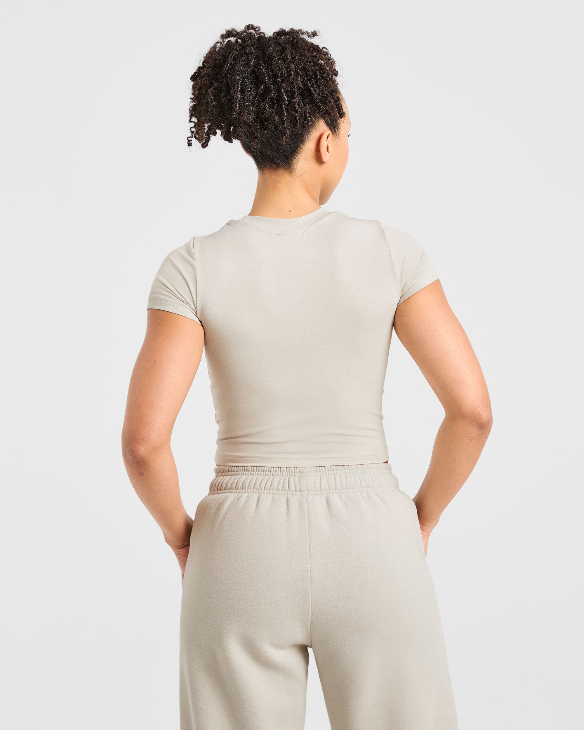 Sports Club Baby Tee - Beige/Navy