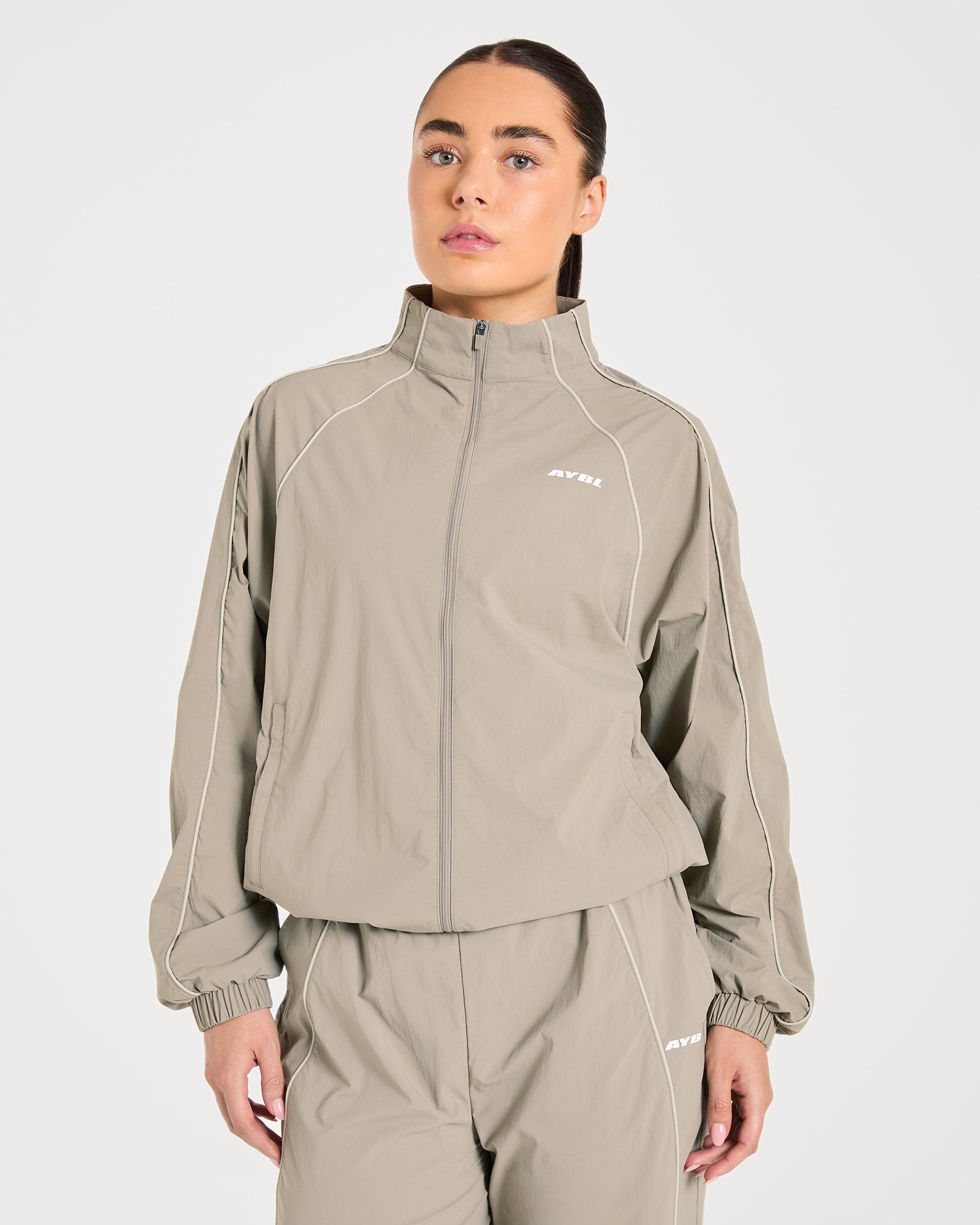 Retro Track Jacket - Taupe