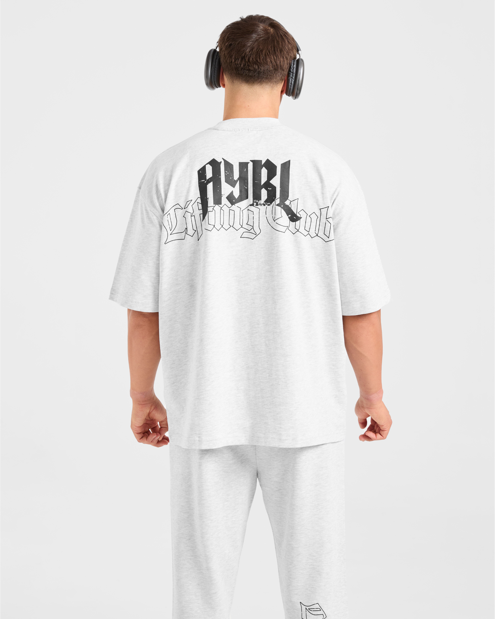 Lifting Club Gothic Oversized T Shirt - Grijs Marl