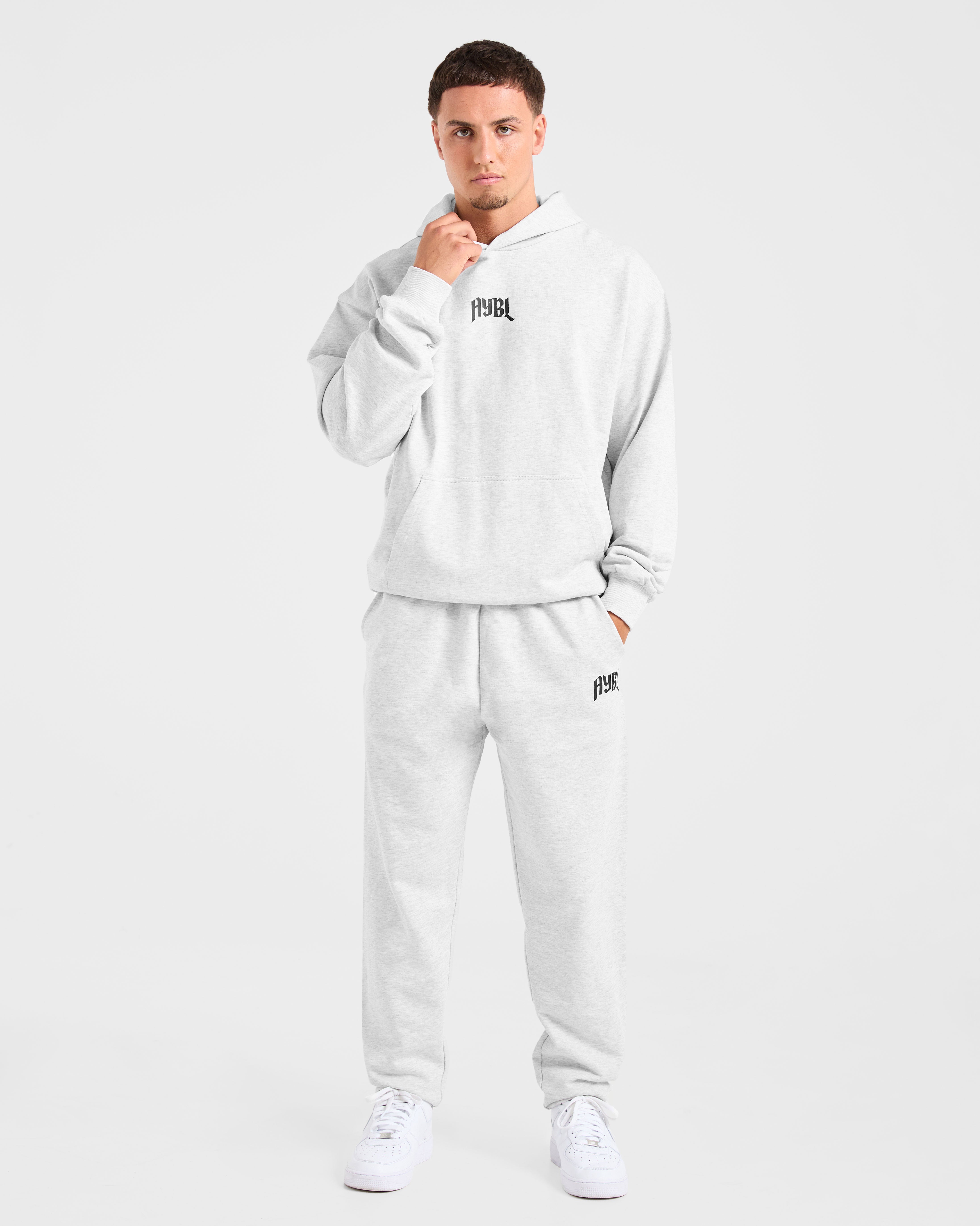 Lifting Club Gothic Oversized Hoodie - Grijs Marl