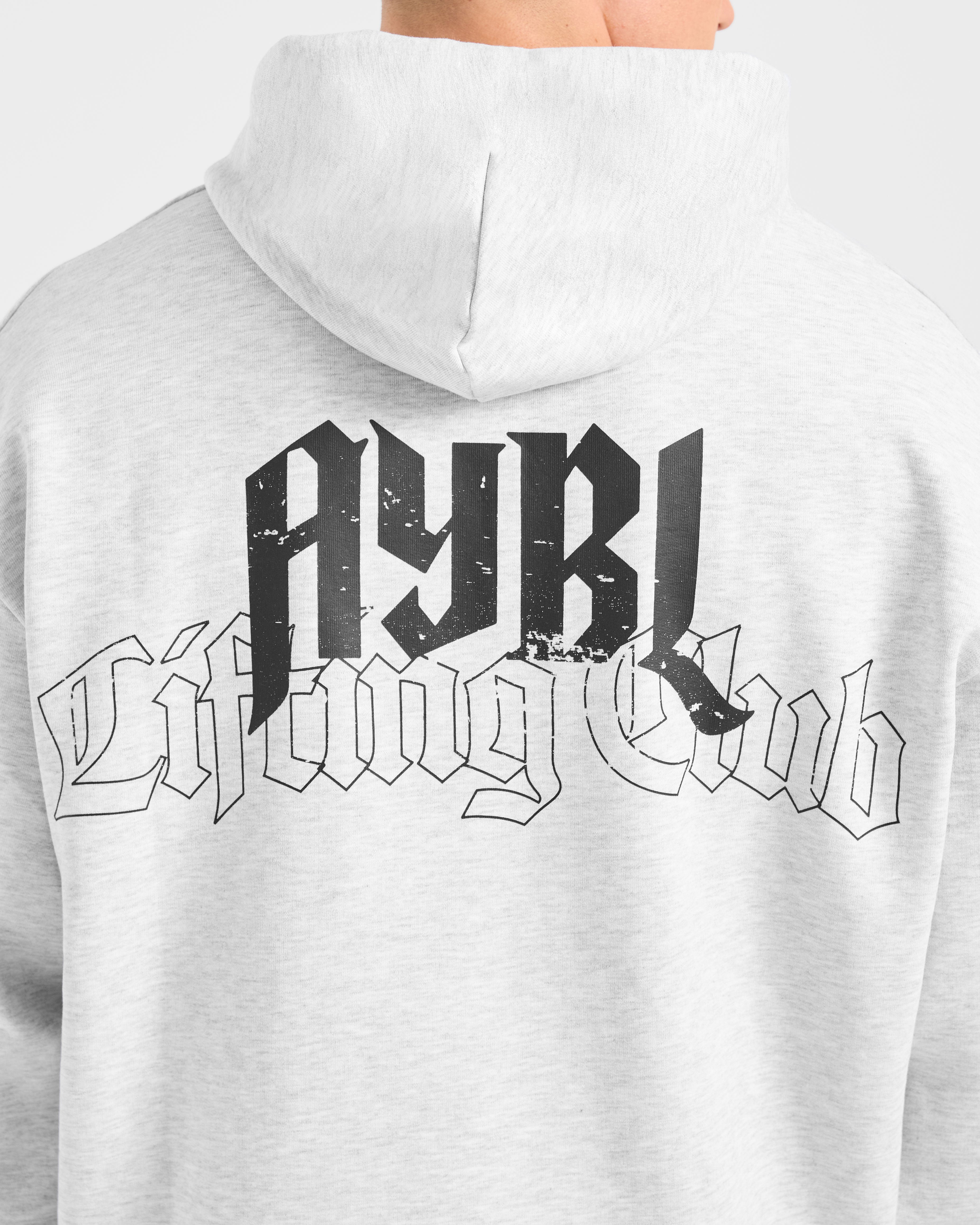 Lifting Club Gothic Oversized Hoodie - Grijs Marl