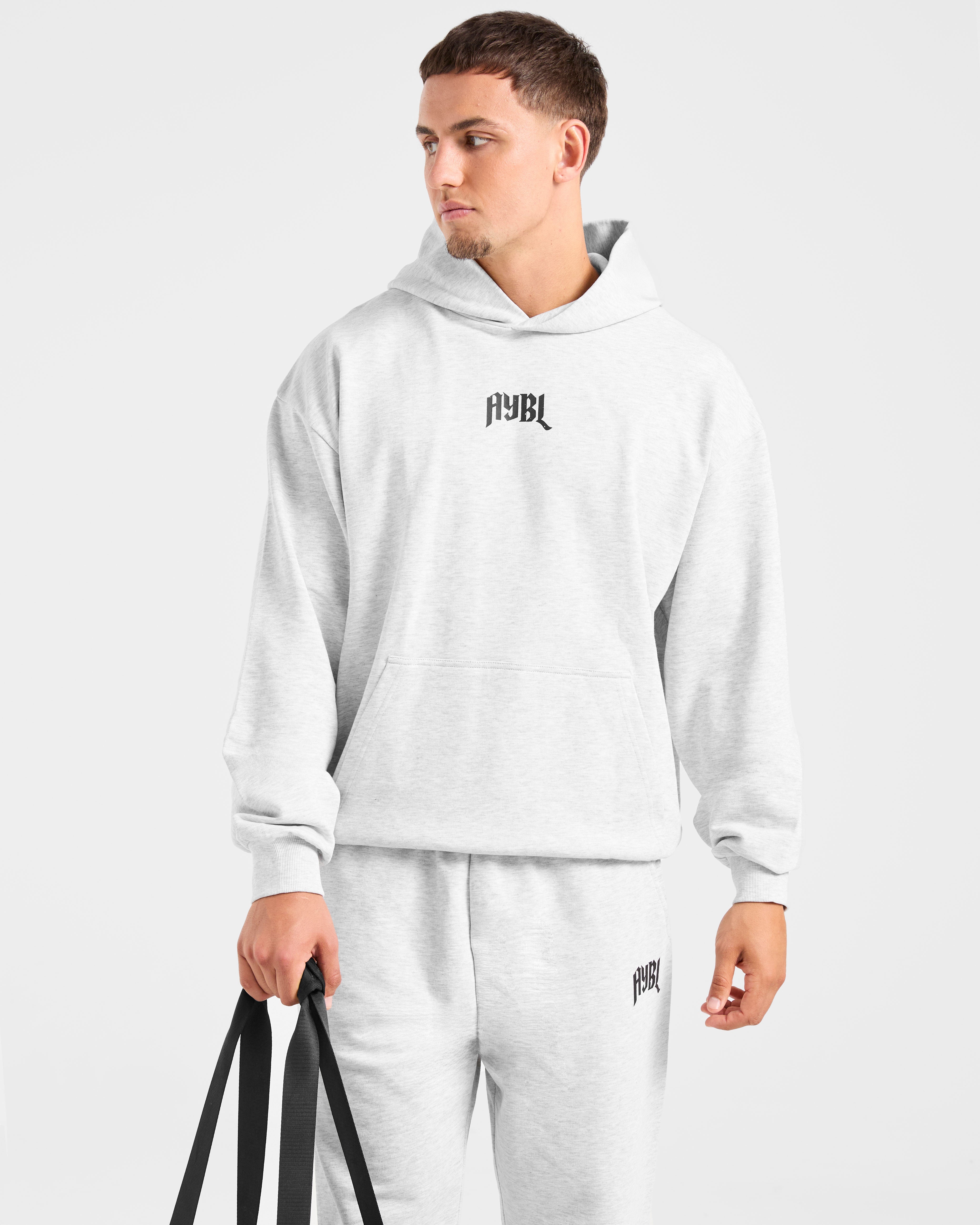Lifting Club Gothic Oversized Hoodie - Grijs Marl