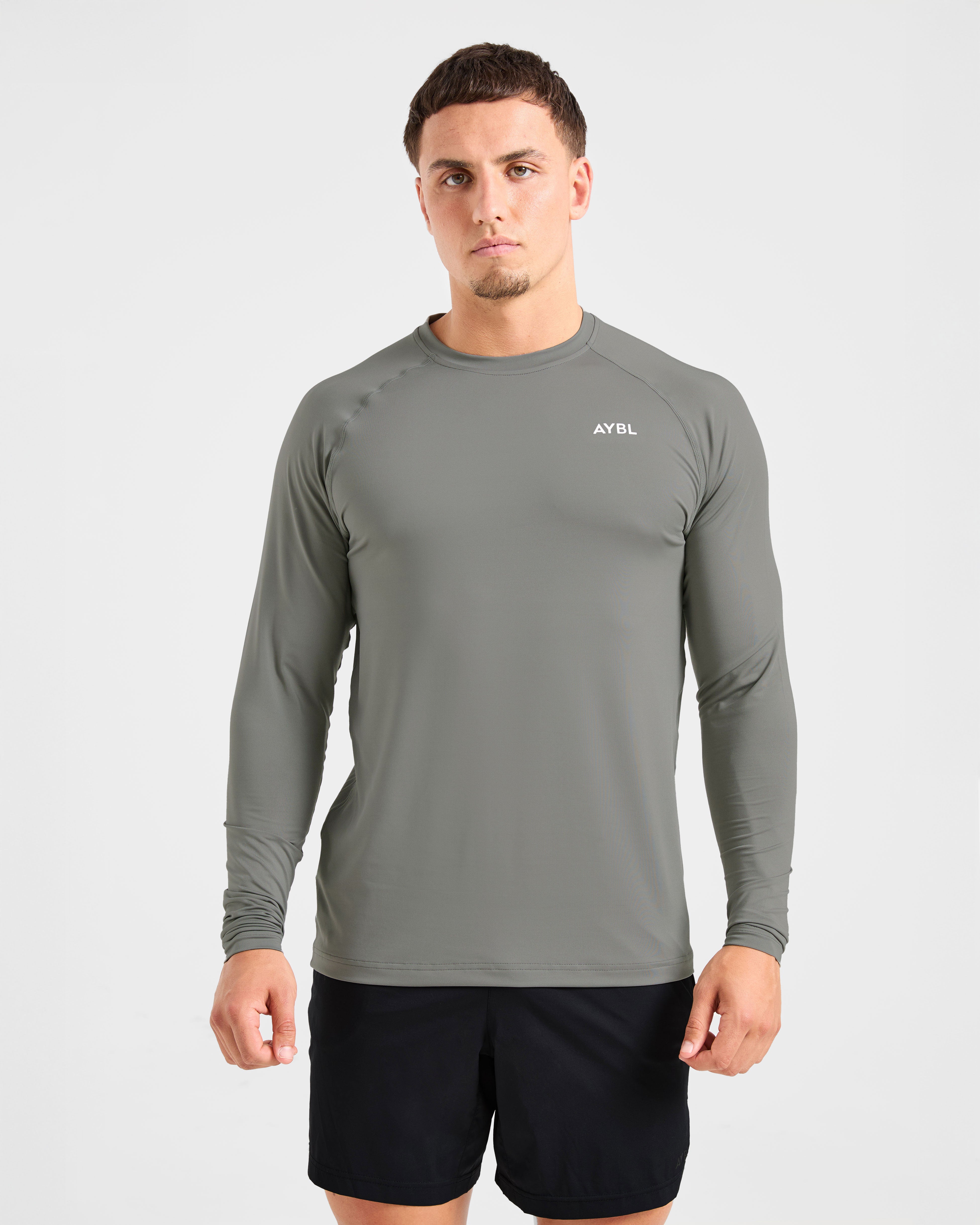 Essential Long Sleeve T Shirt - Olive Smoke