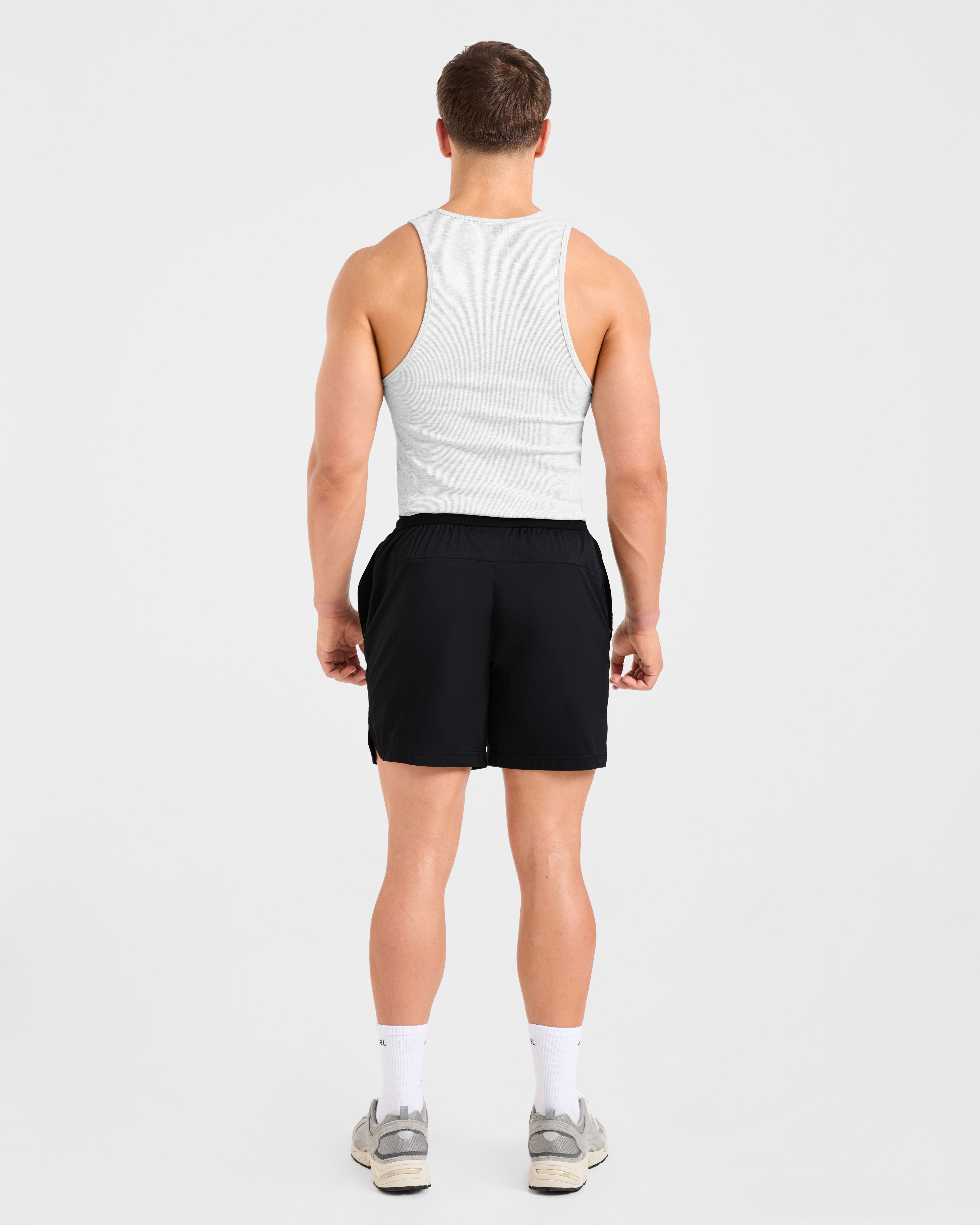 Muscle Ribbed Tank - Licht Grijs Marl