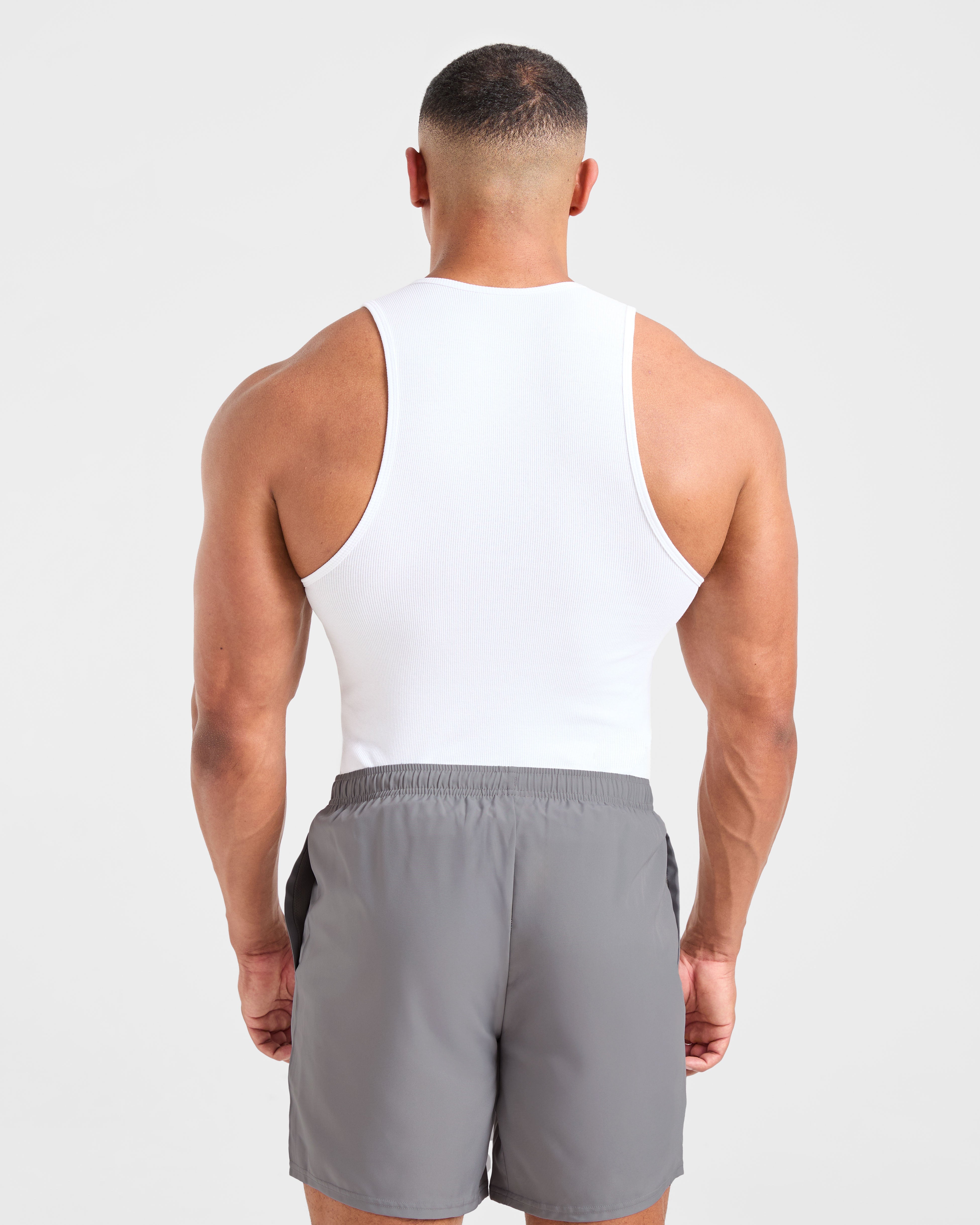 Muscle Ribbed Tank - Wit