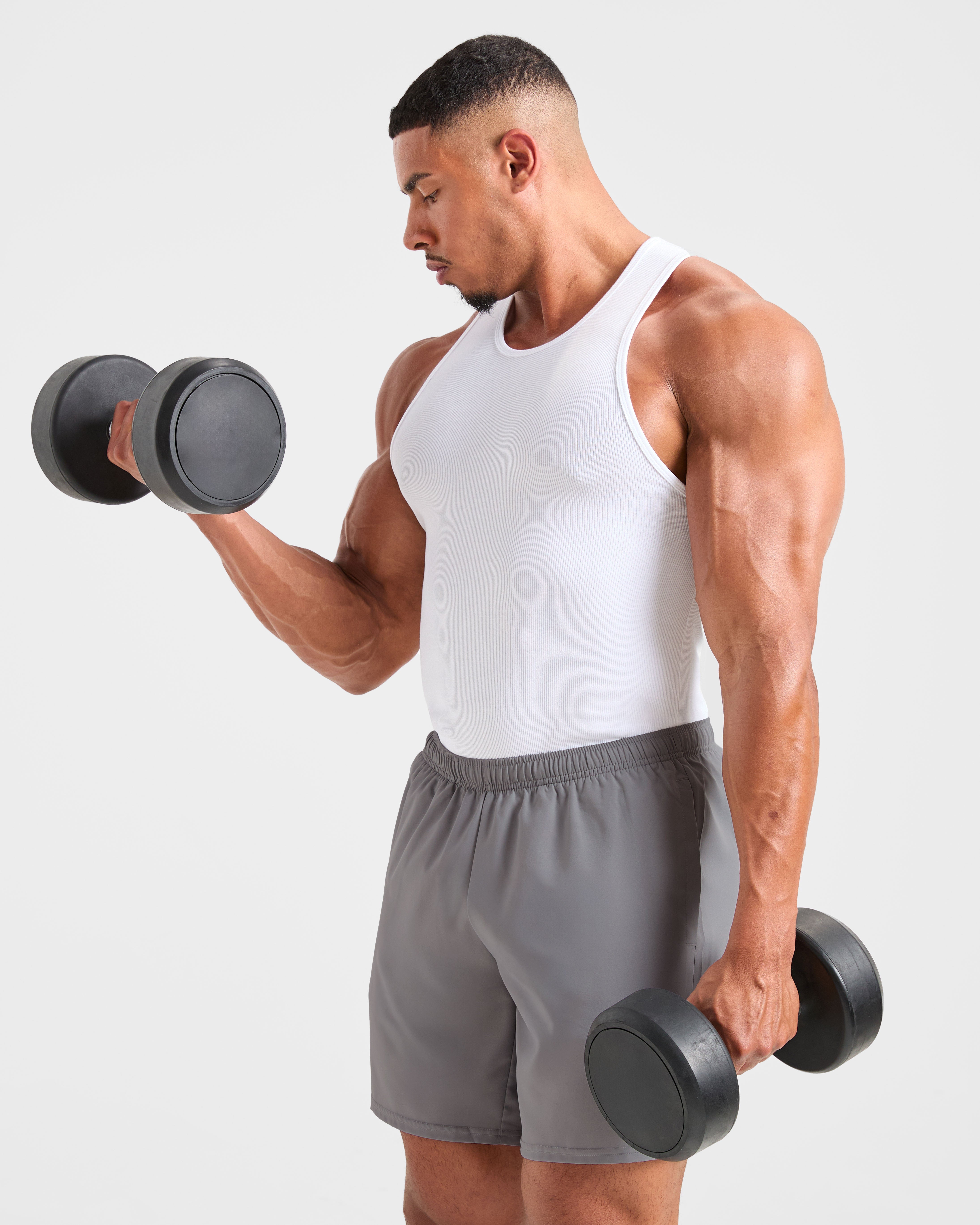 Muscle Ribbed Tank - Wit