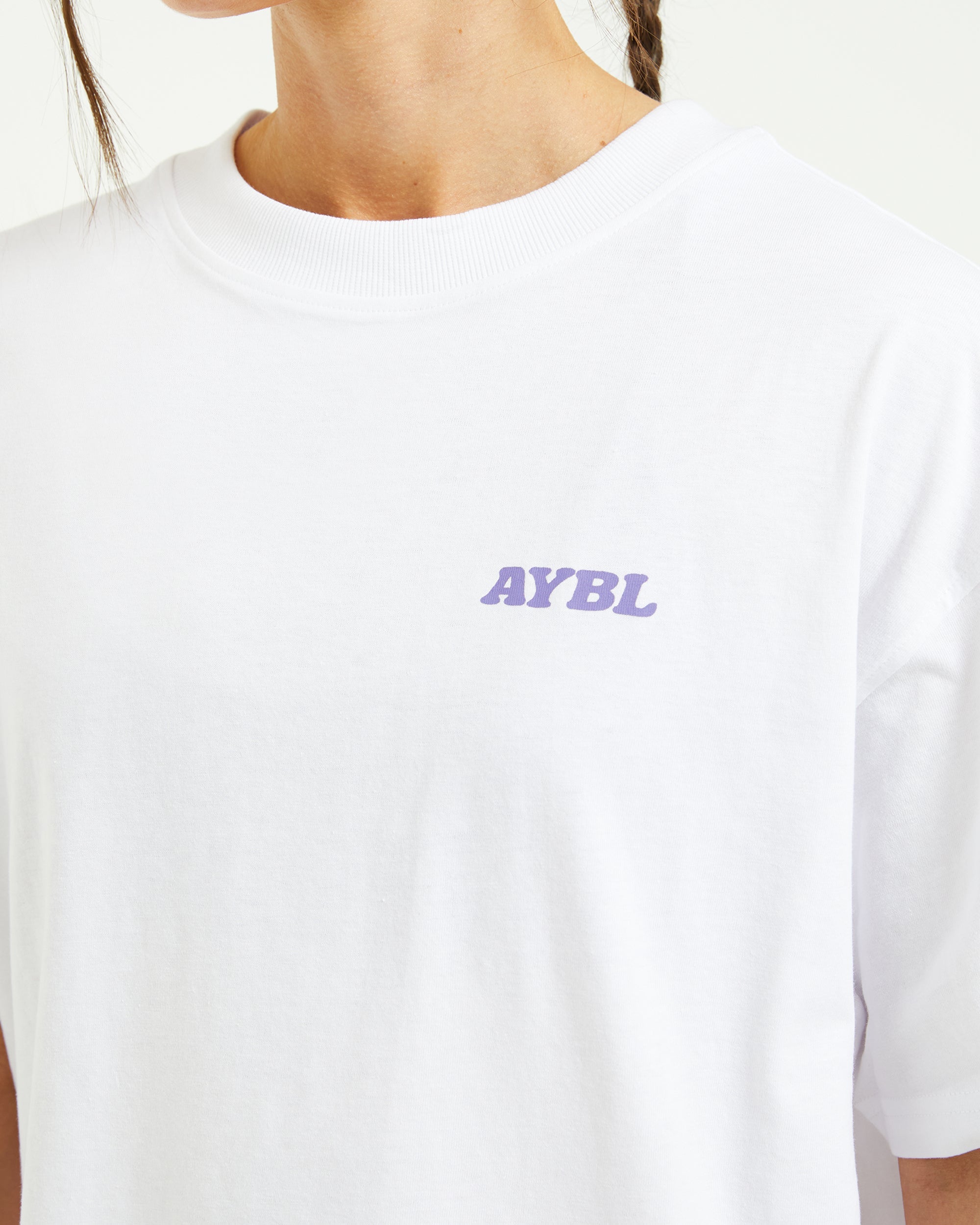 Stronger You Oversized T Shirt - Wit/Paars
