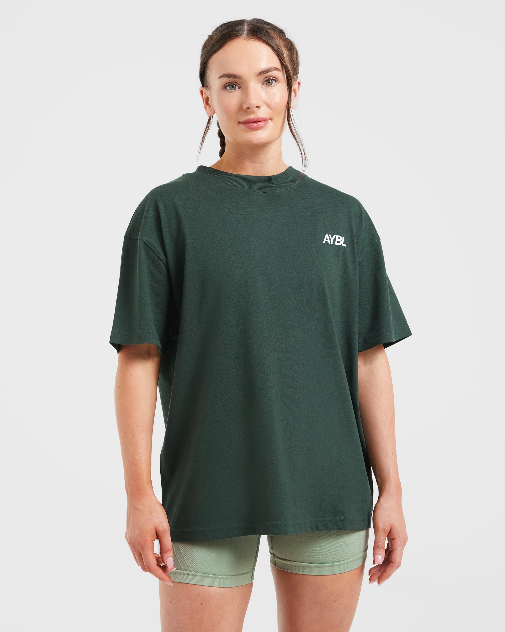 AYBL Sports Club Oversized T Shirt - Forest Groen