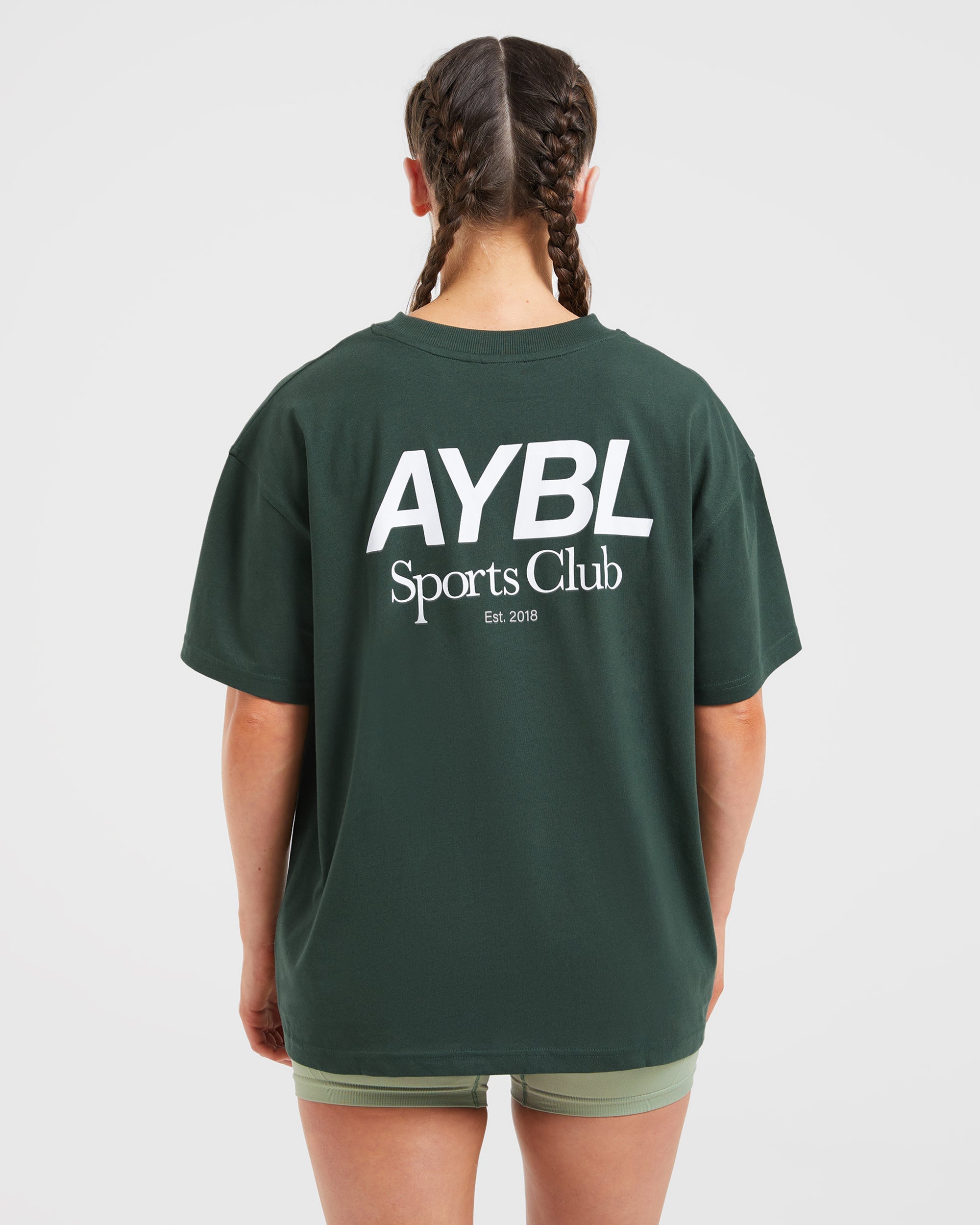 AYBL Sports Club Oversized T Shirt - Forest Groen