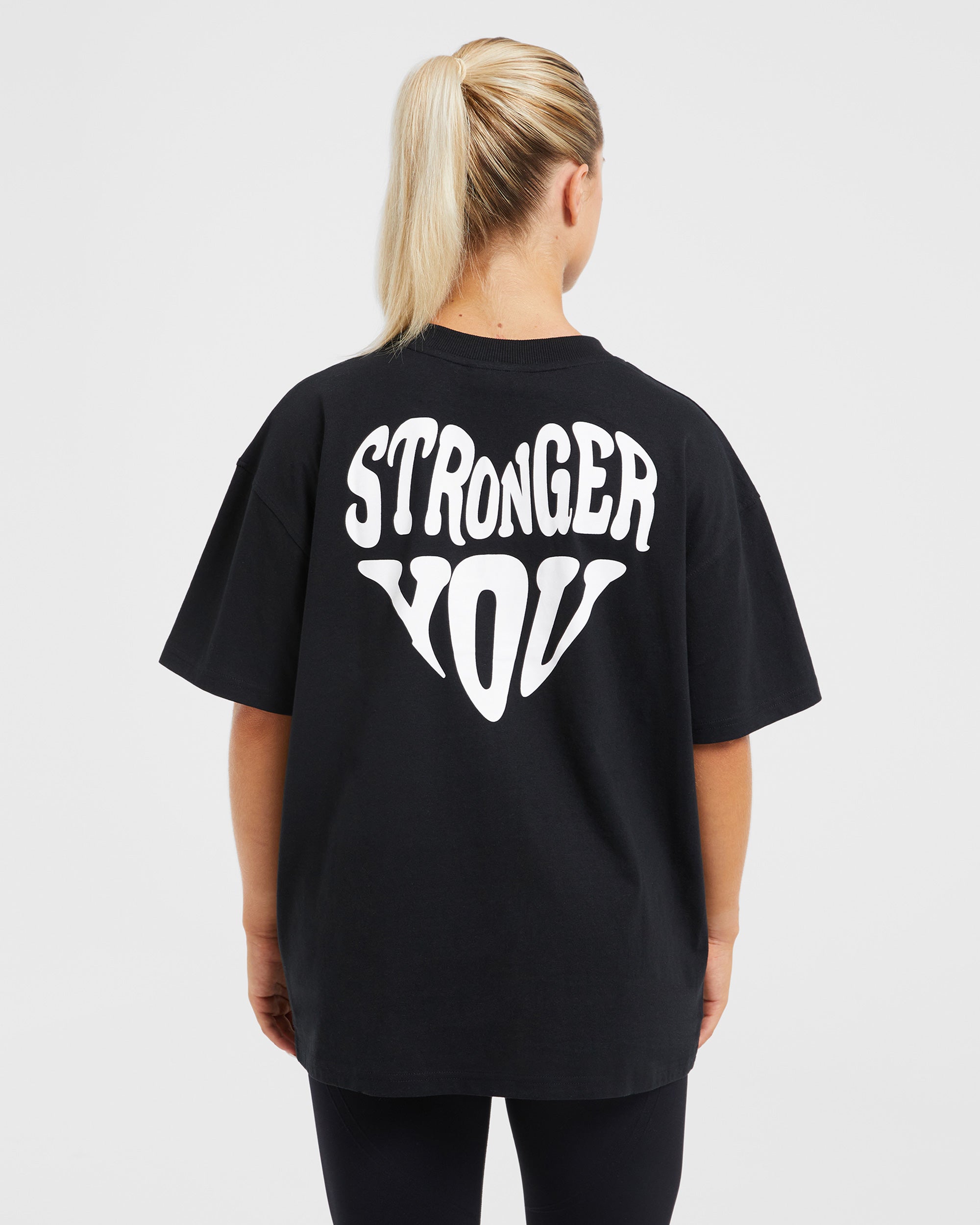 Stronger You Oversized T Shirt Zwart