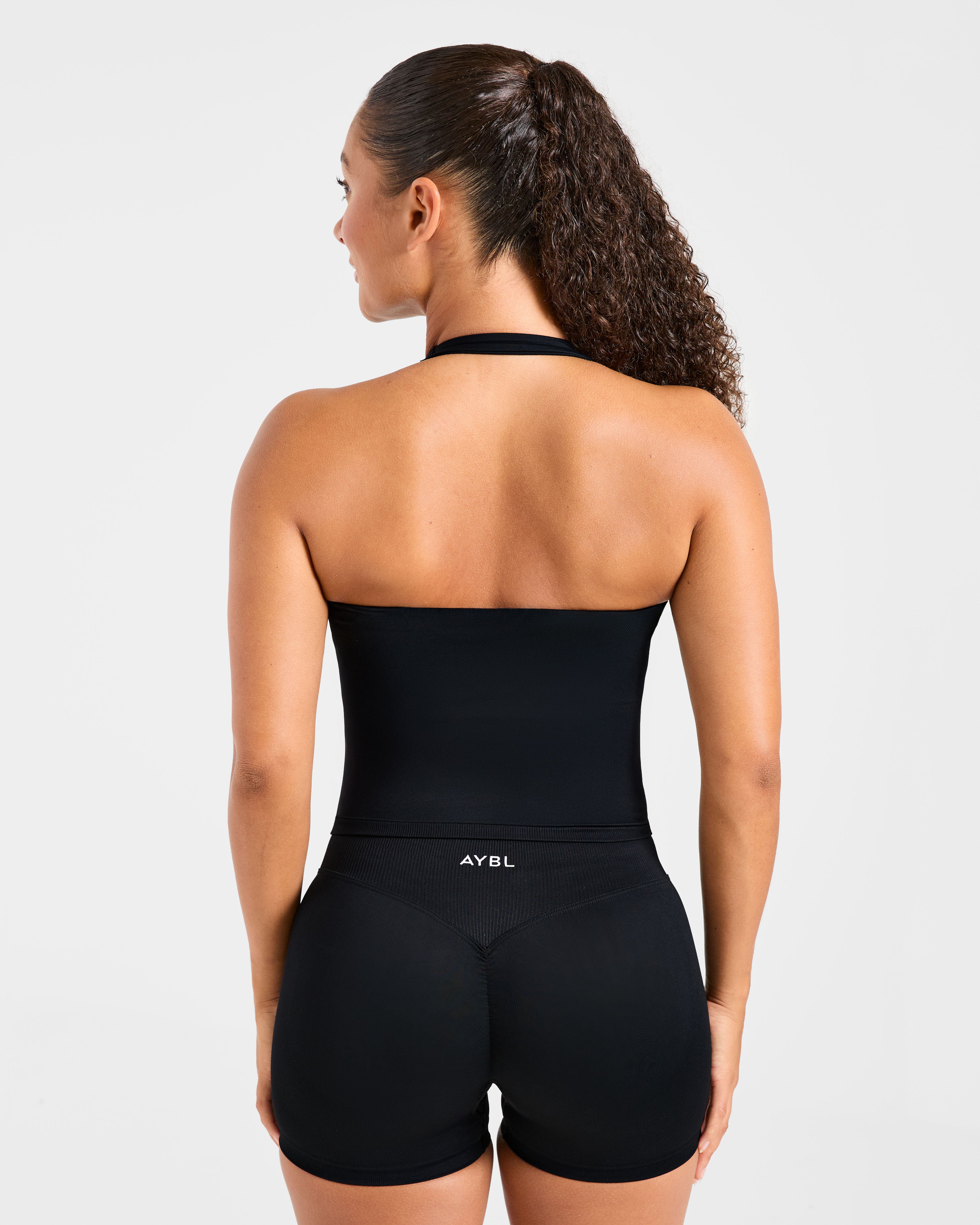 Enhance Seamless Halterneck Top - Zwart