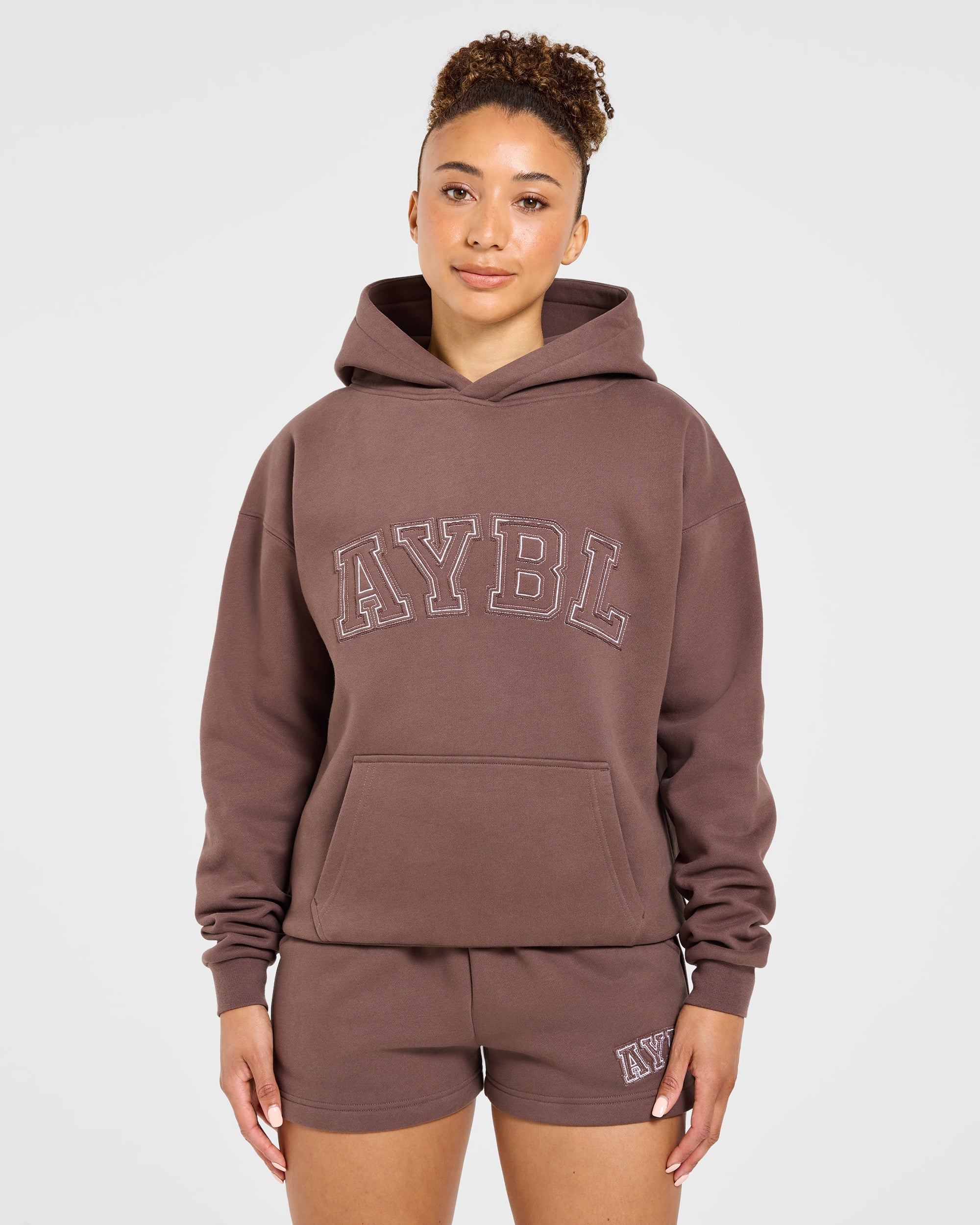 Varsity Applique Oversized Hoodie - Bruin