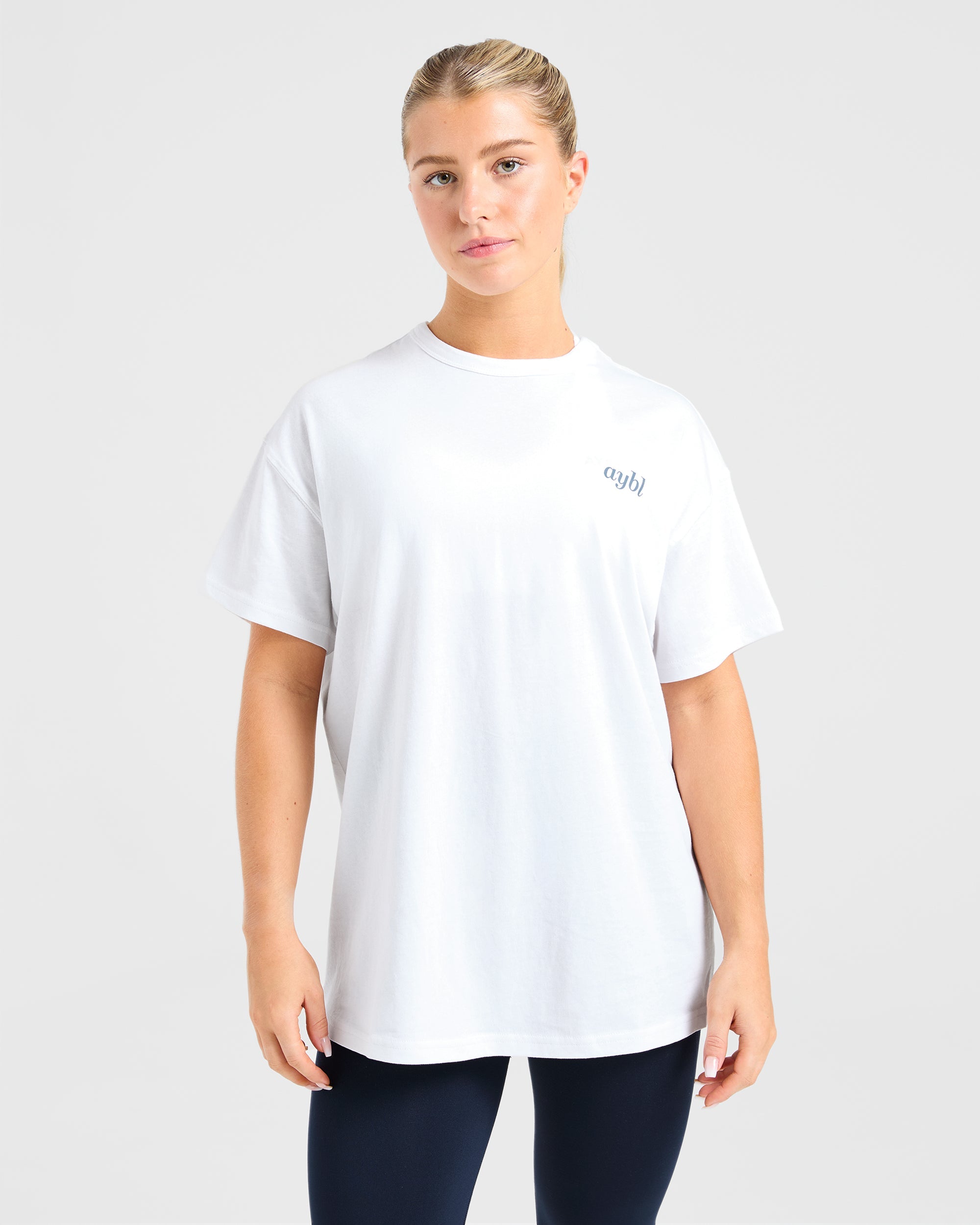 Show Yourself Kindness Oversized T Shirt - Off Wit/Slate