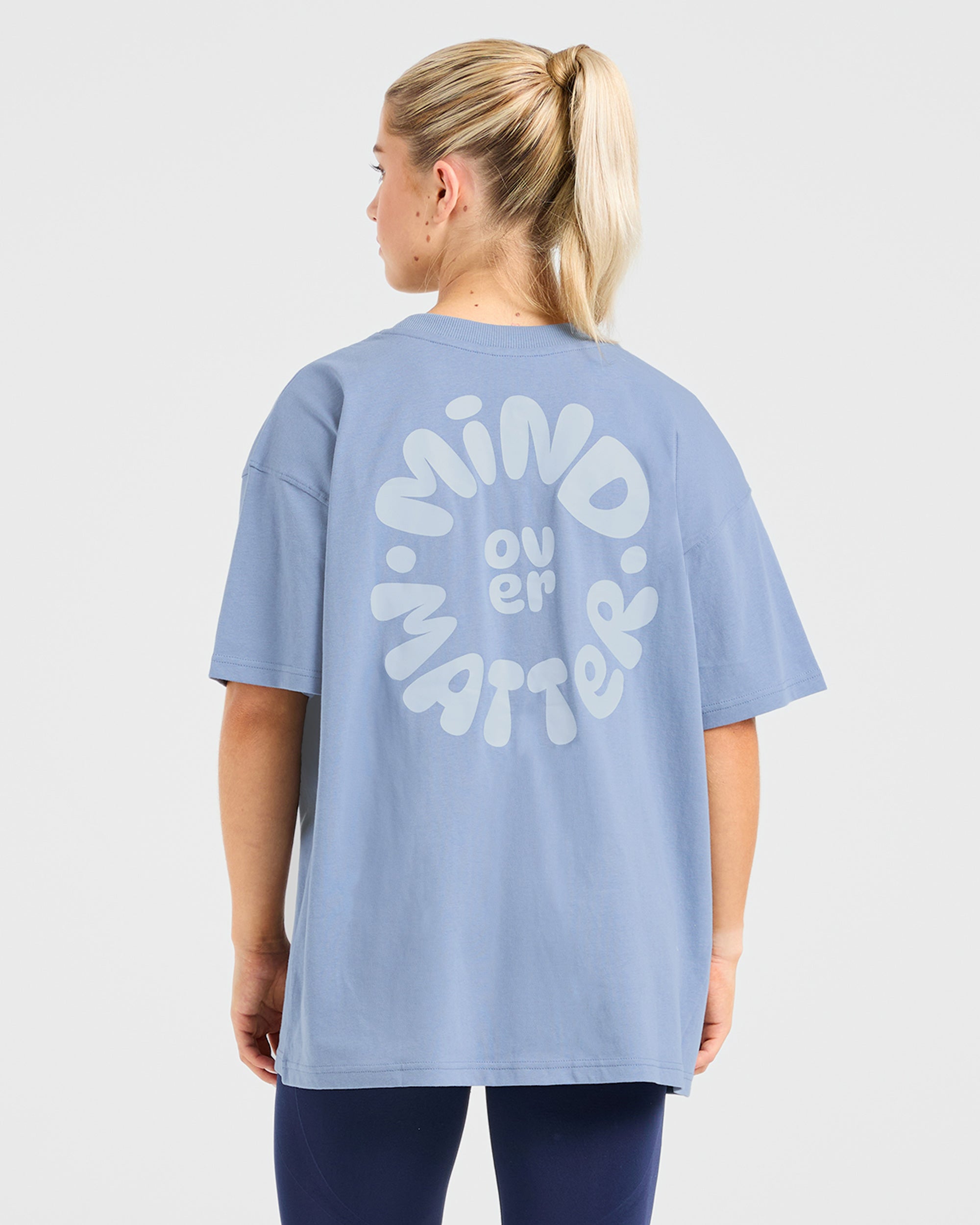 Mind Over Matter V2 Oversized T Shirt - Blauw