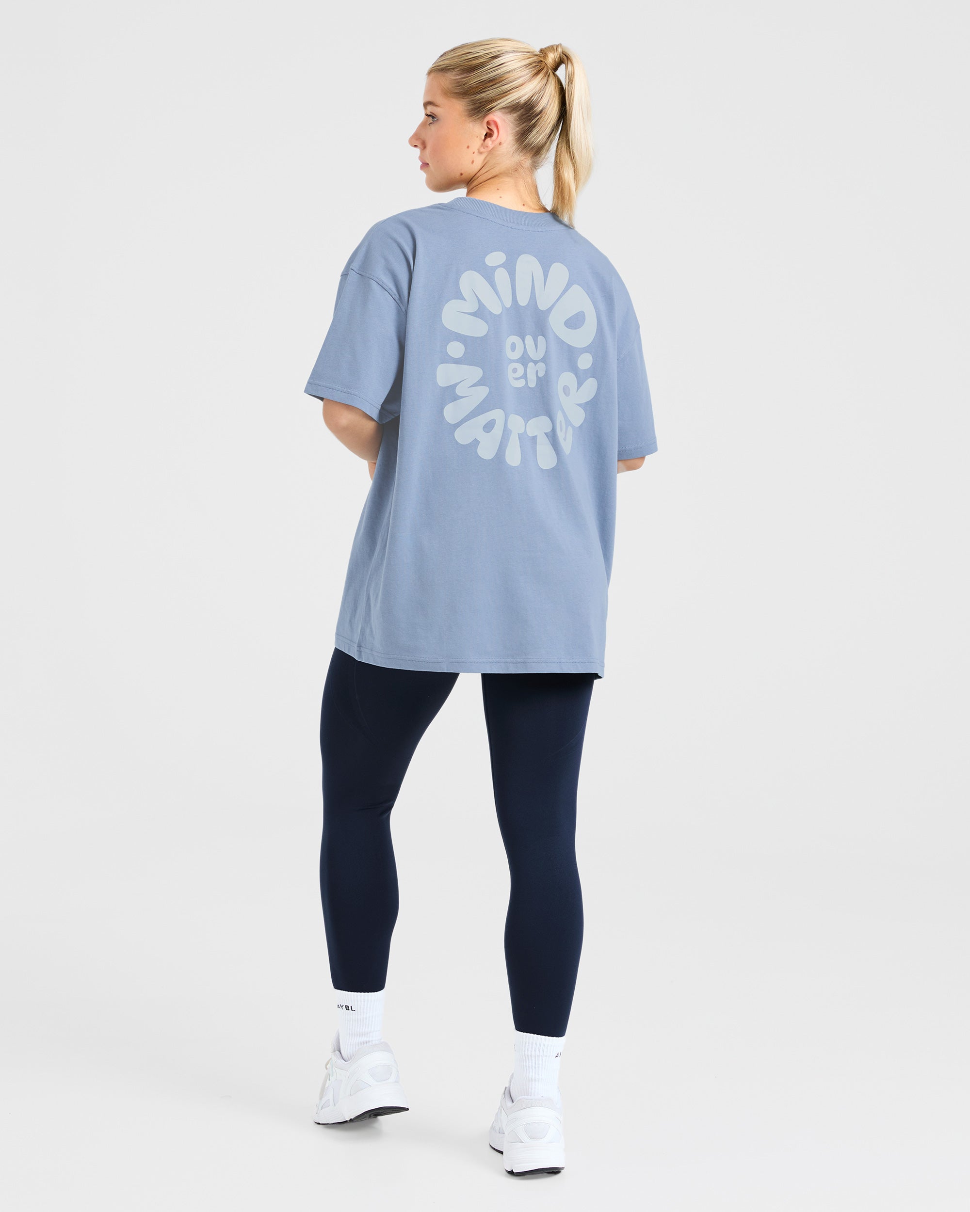 Mind Over Matter V2 Oversized T Shirt - Blauw