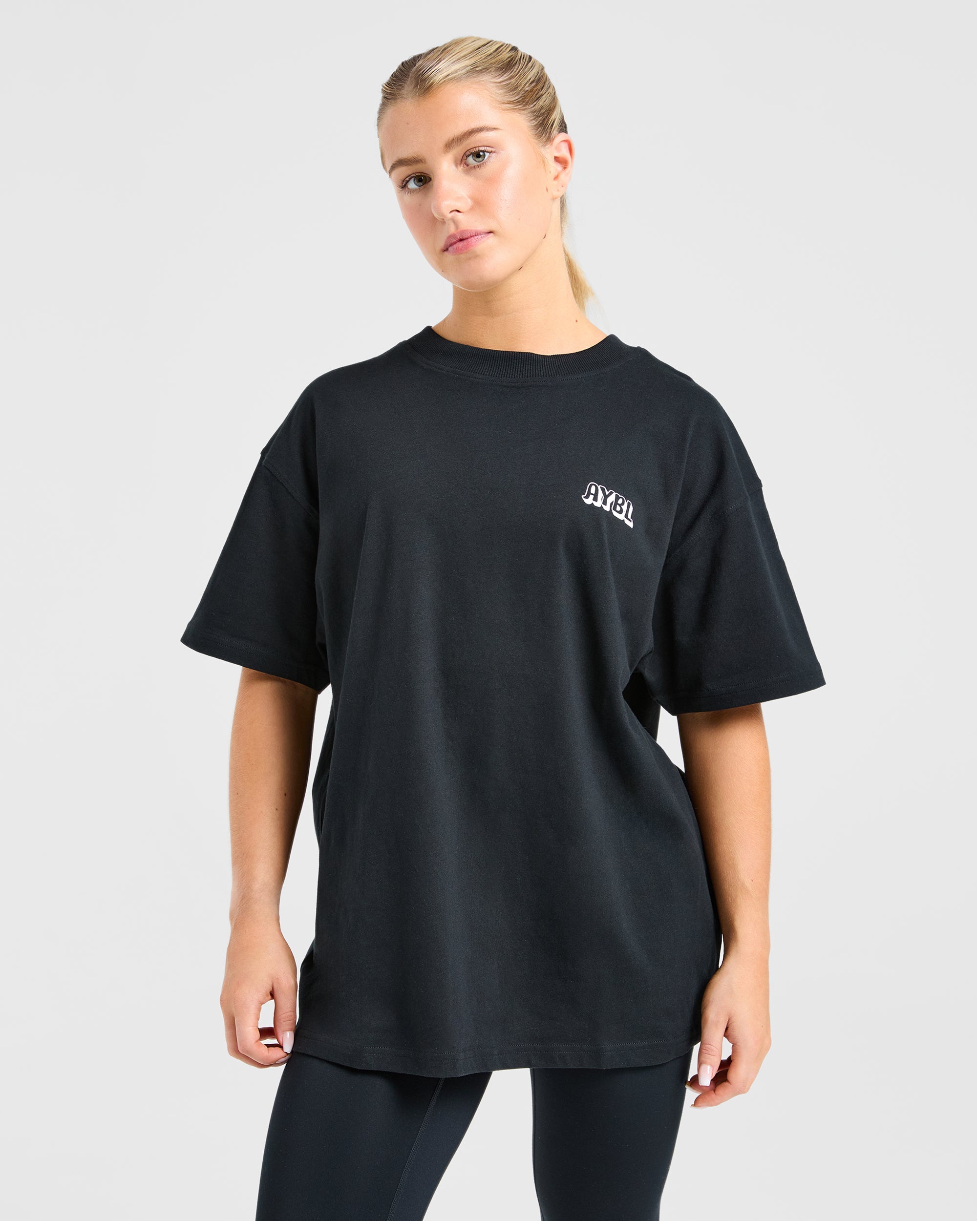 Gym Girl Era Oversized T Shirt - Zwart