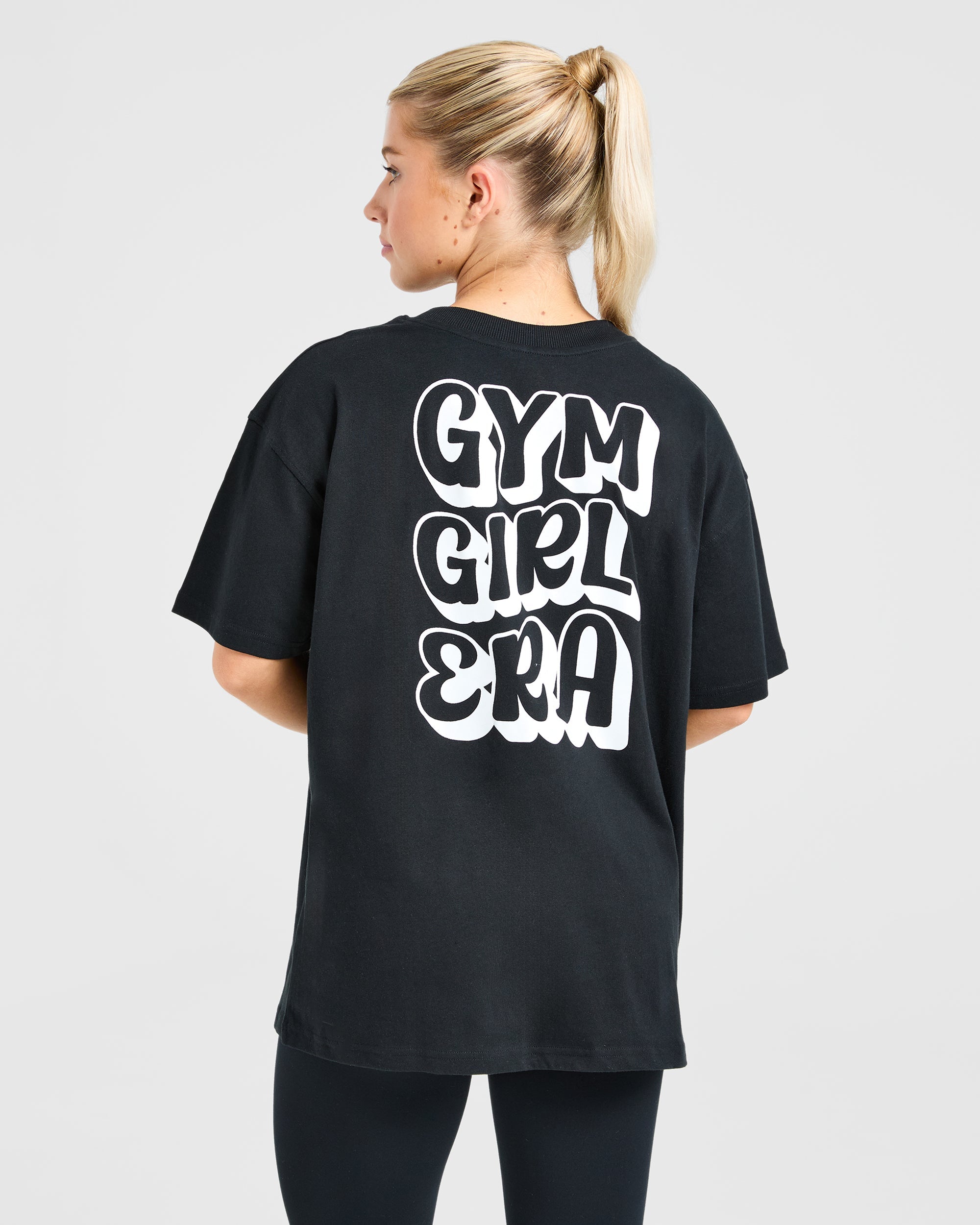 Gym Girl Era Oversized T Shirt - Zwart