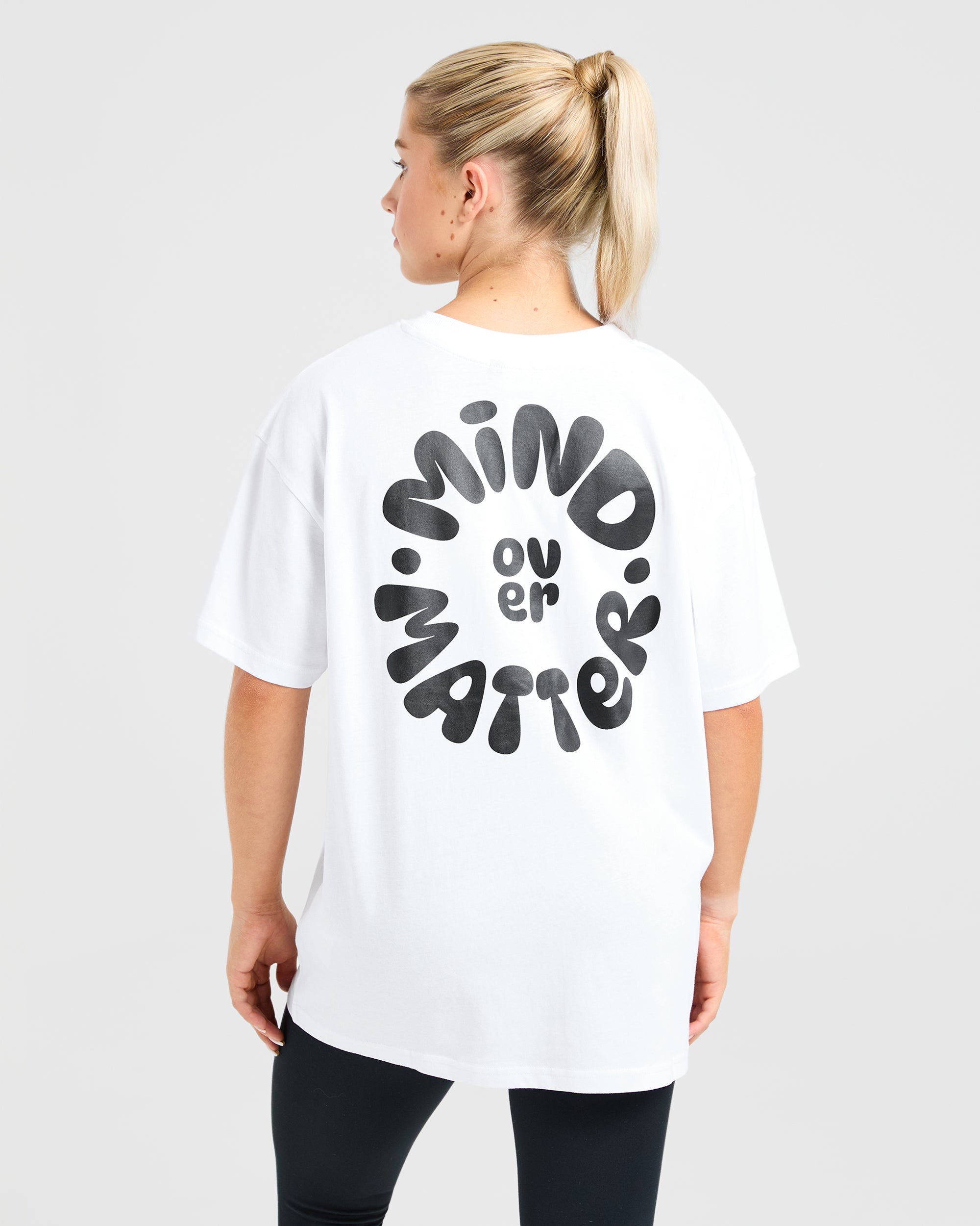 Mind Over Matter V2 Oversized T Shirt - Wit