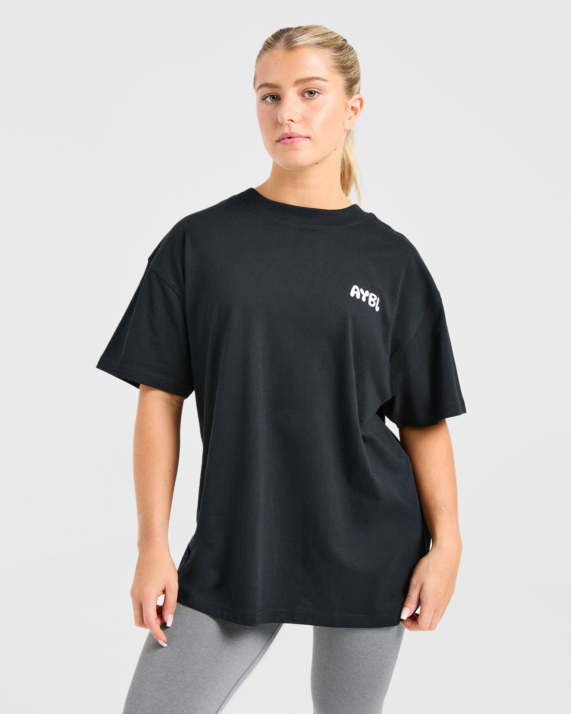 Mind Over Matter V2 Oversized T Shirt - Zwart