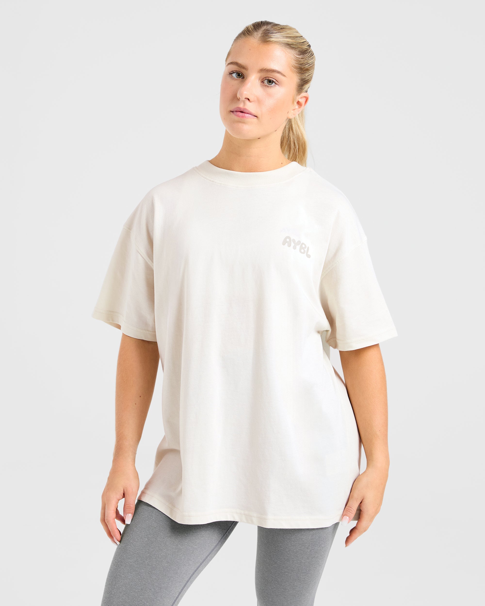 Mind Over Matter V2 Oversized T Shirt - Beige/Bruin