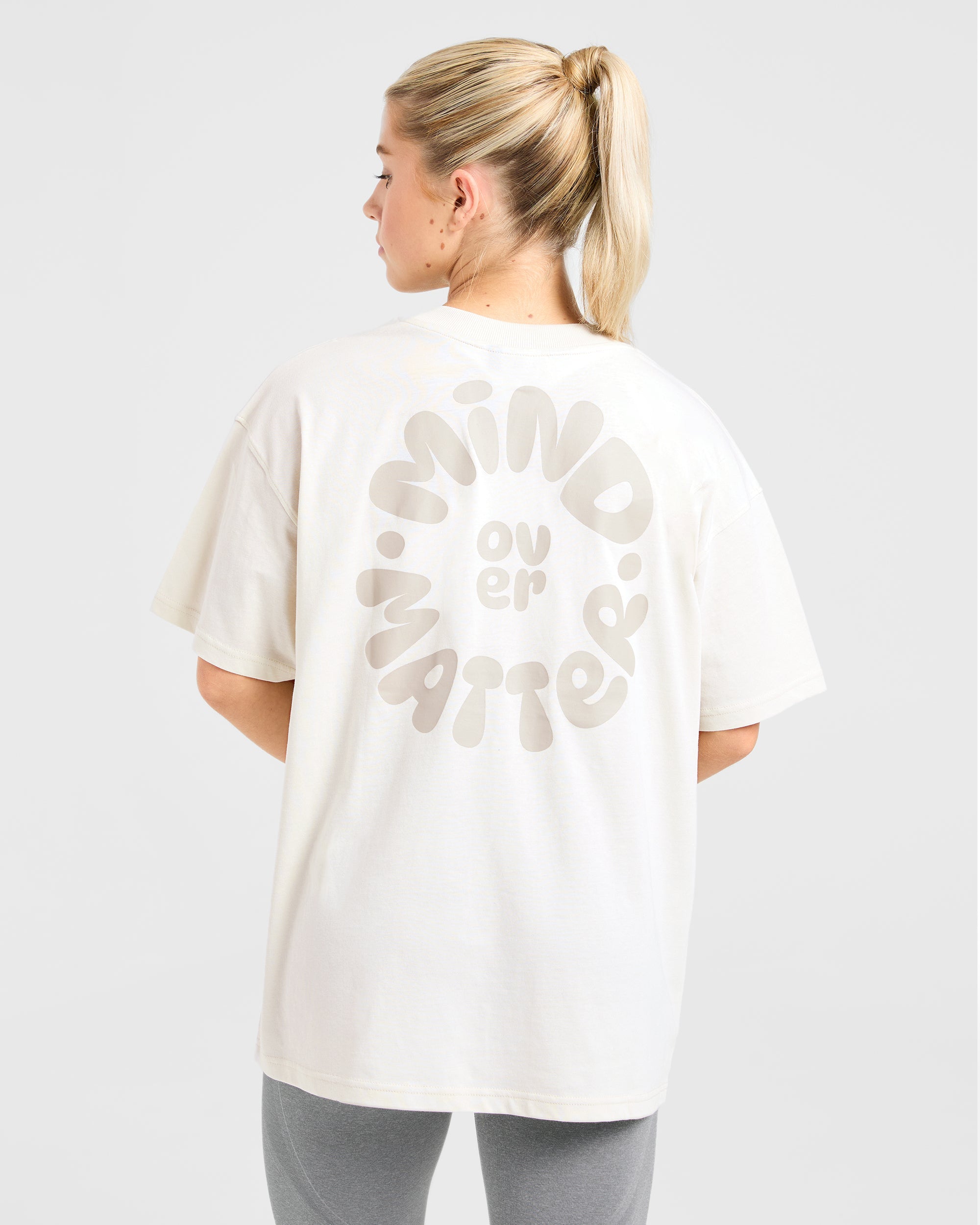 Mind Over Matter V2 Oversized T Shirt - Beige/Bruin