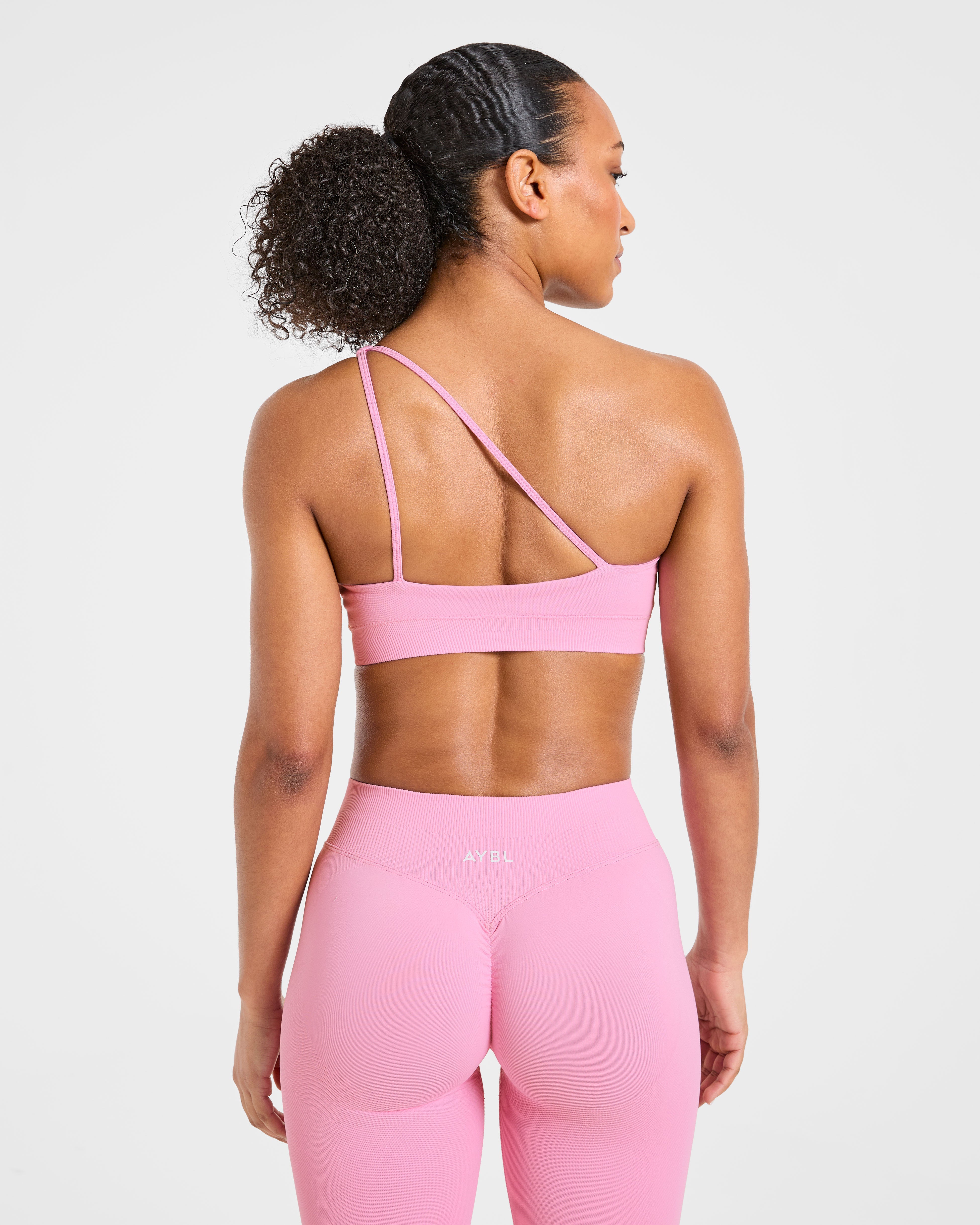 Enhance Seamless One Shoulder Sports Bra - Sugar Roze
