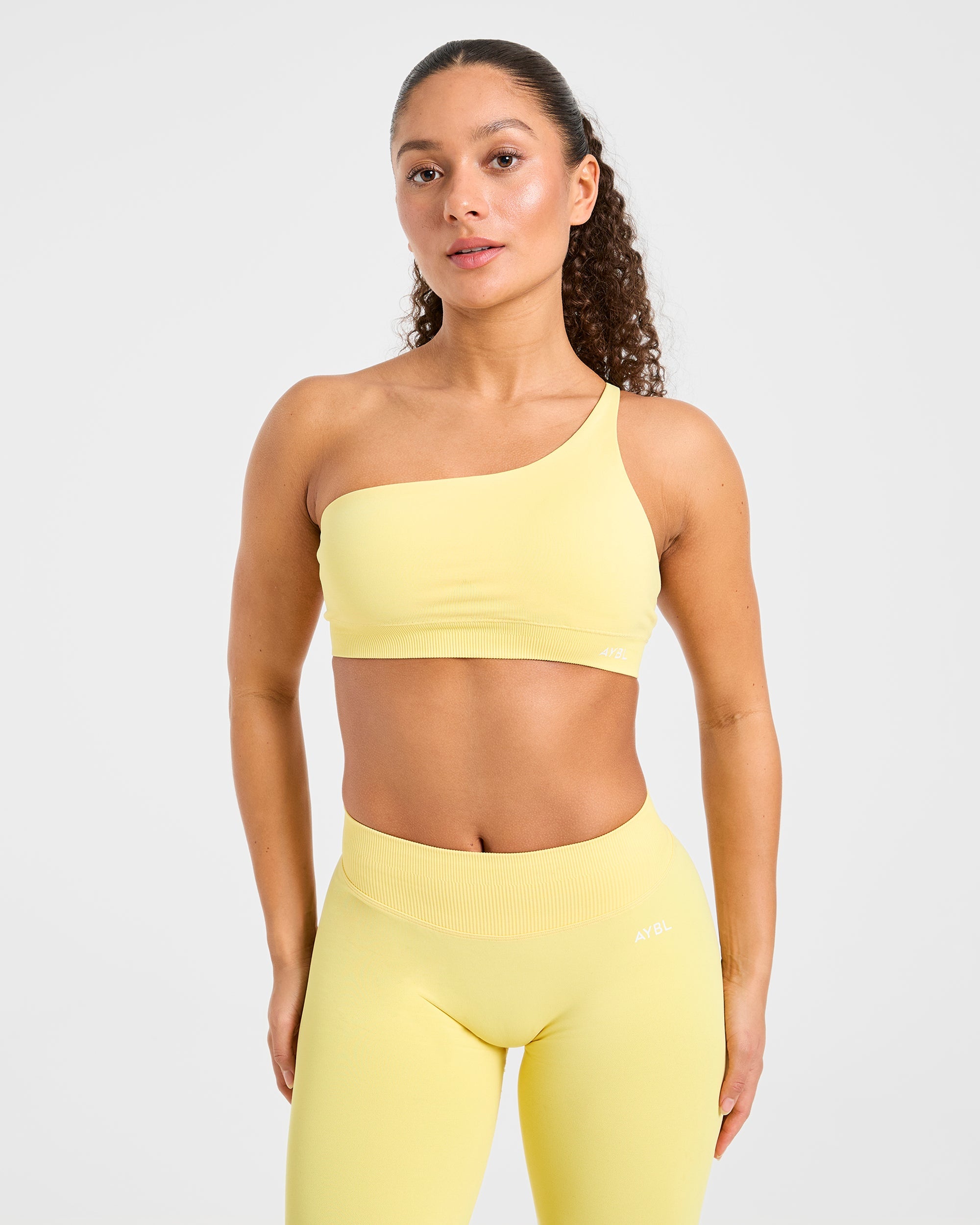 Enhance Seamless One Shoulder Sports Bra - Bright Geel