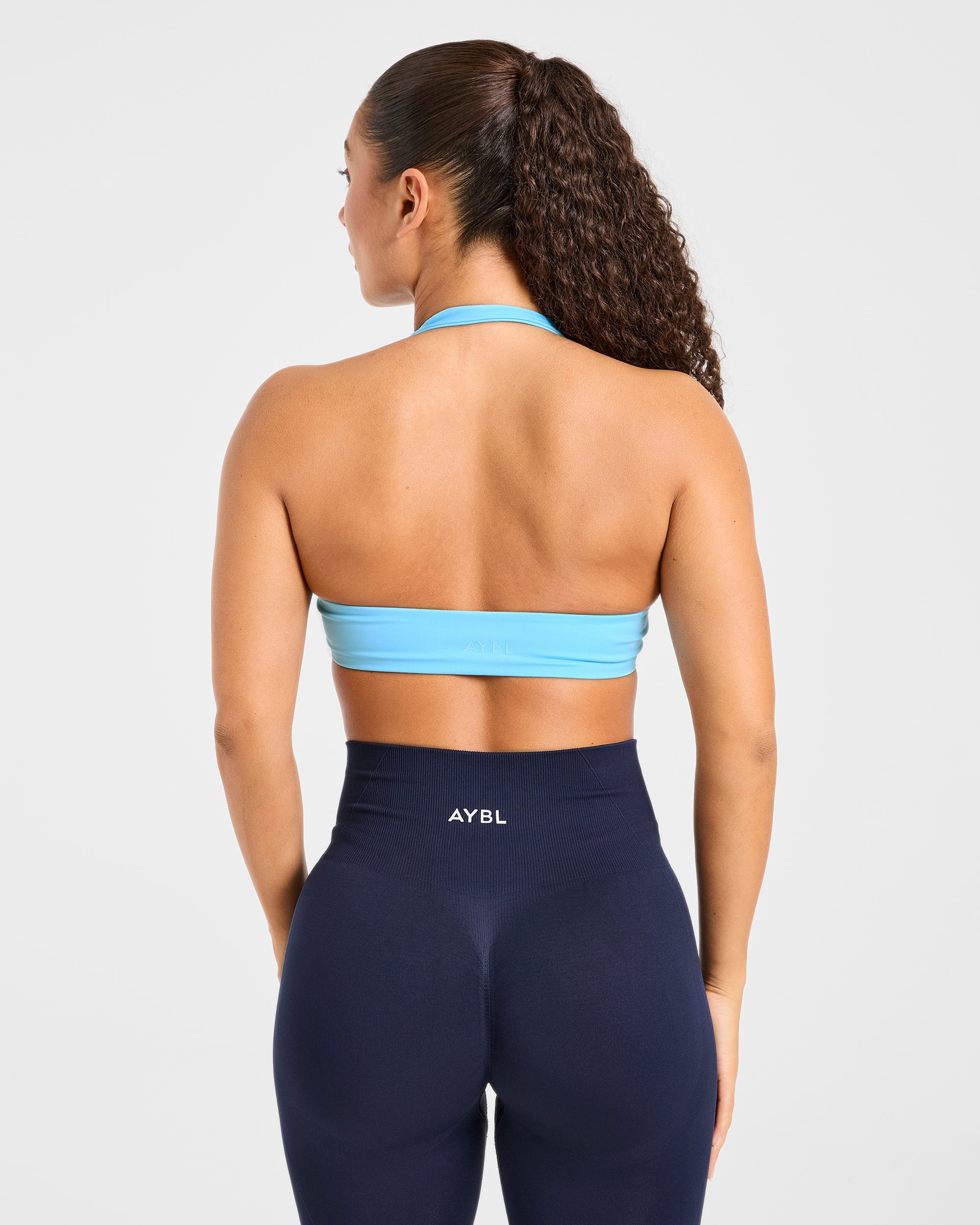 Essential Halterneck Sports Bra - Vibrant Blauw