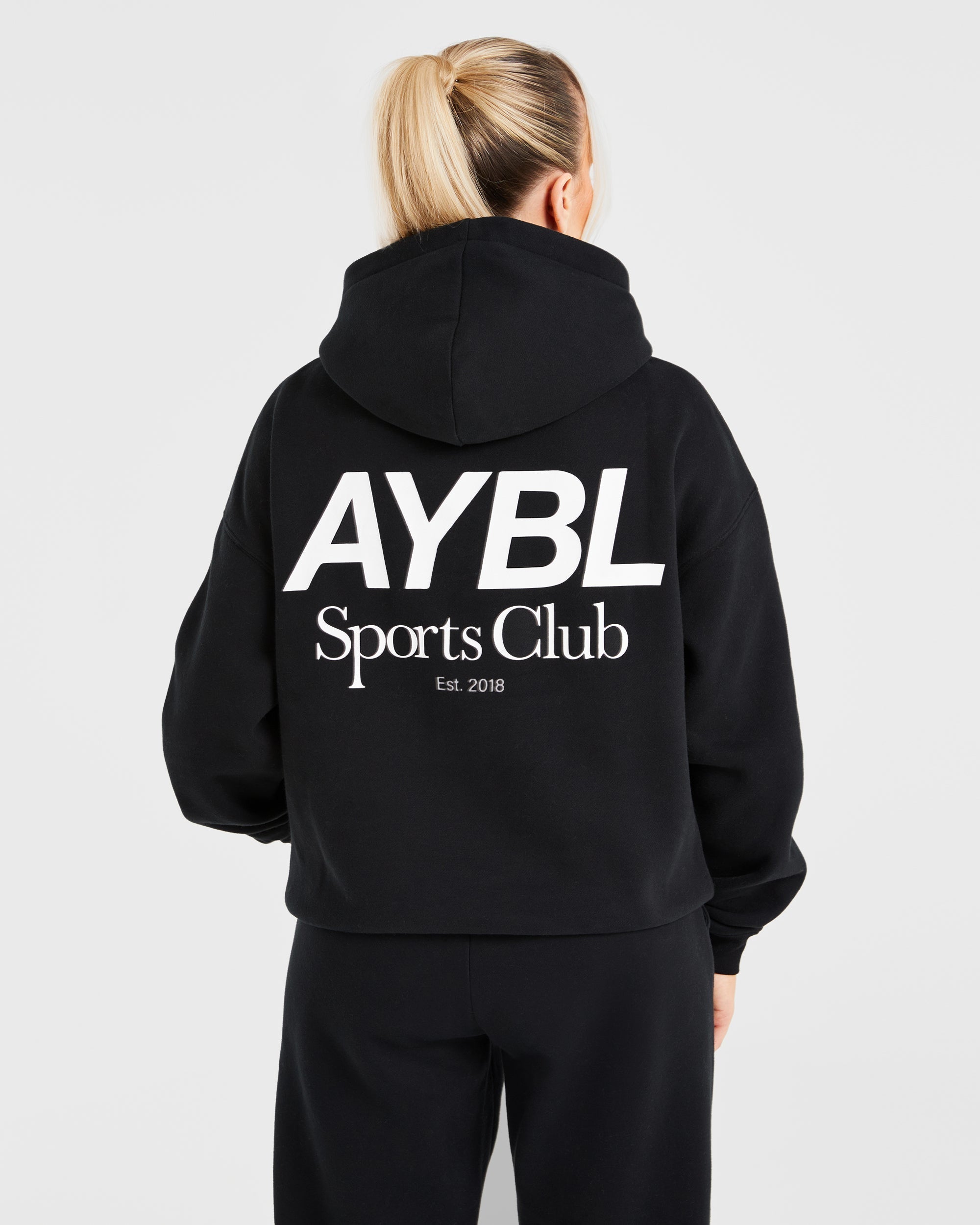AYBL Sports Club Oversized Hoodie - Zwart/Wit