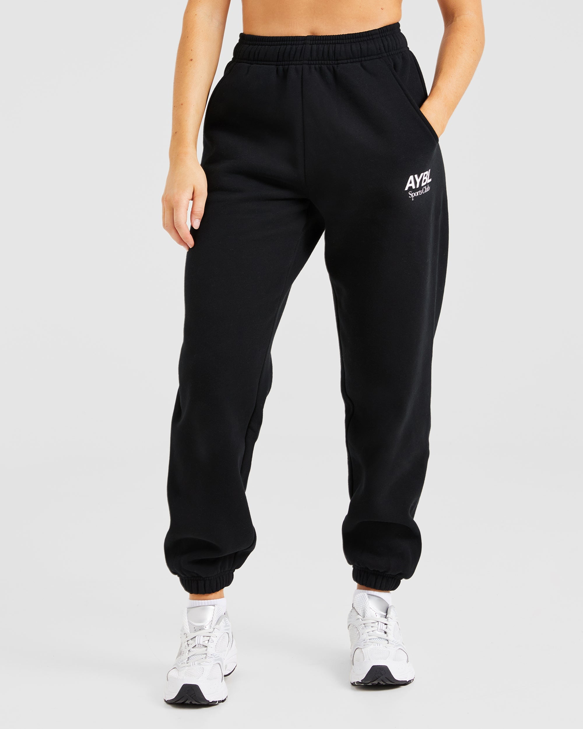 AYBL Sports Club Oversized Joggers - Zwart/Wit