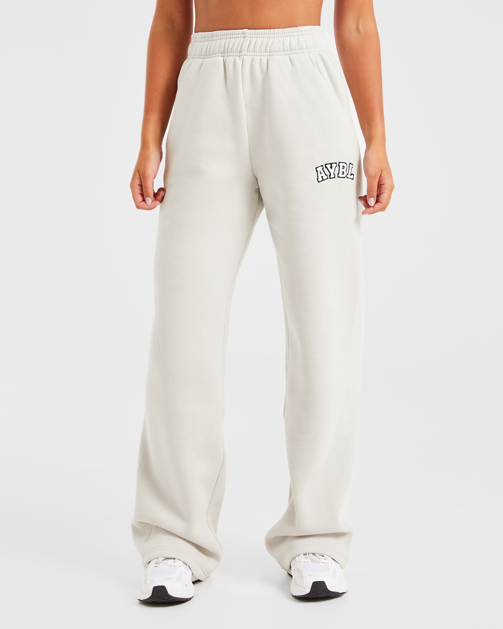 Varsity Oversized Straight Leg Joggers Sand