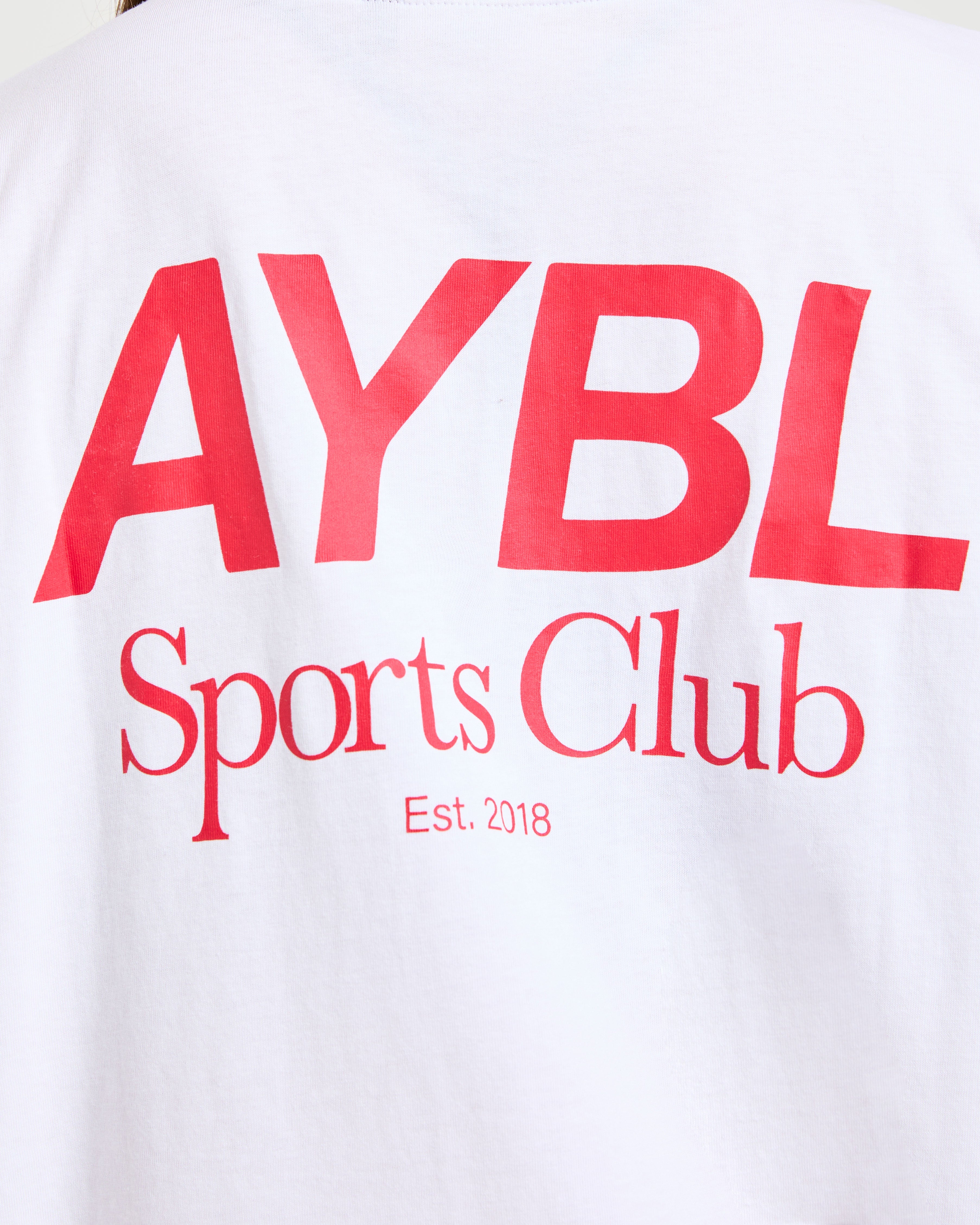 AYBL Sports Club Oversized T Shirt - Wit/True Rood