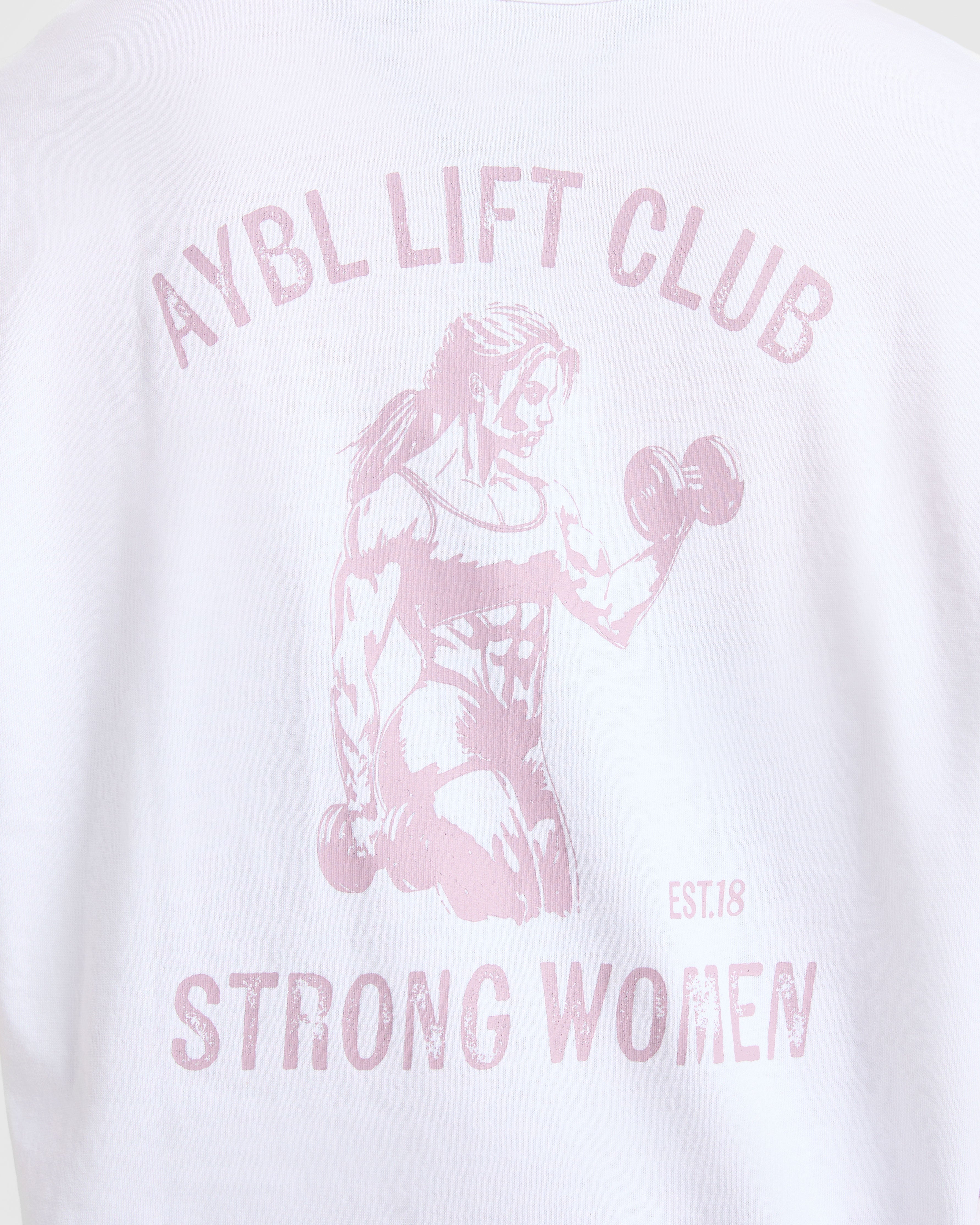 Strong Women Graphic Oversized T Shirt - Wit/Lila